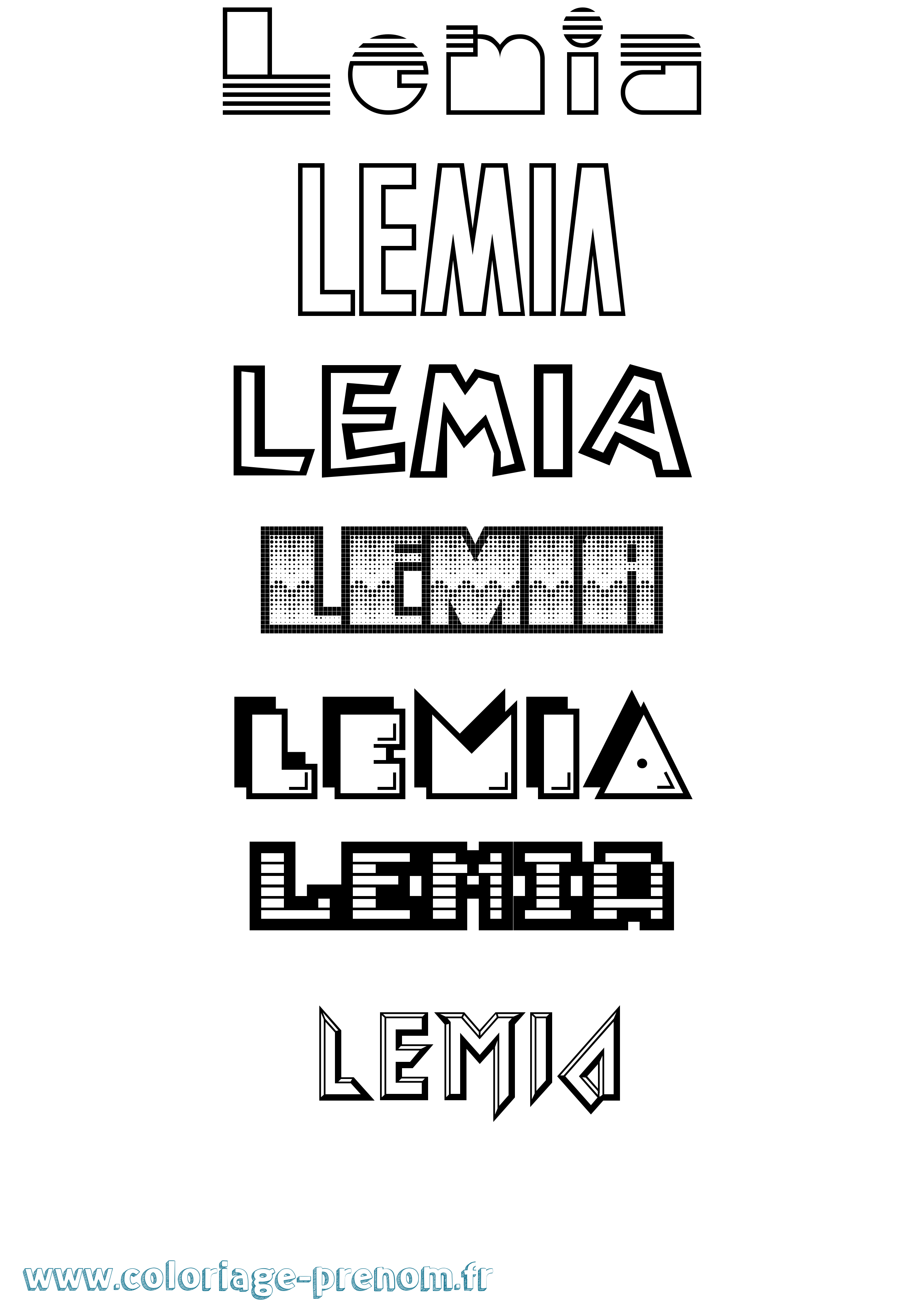 Coloriage Lemia Jeux Vidéos Coloriage prénom Lemia Jeux Vidéos