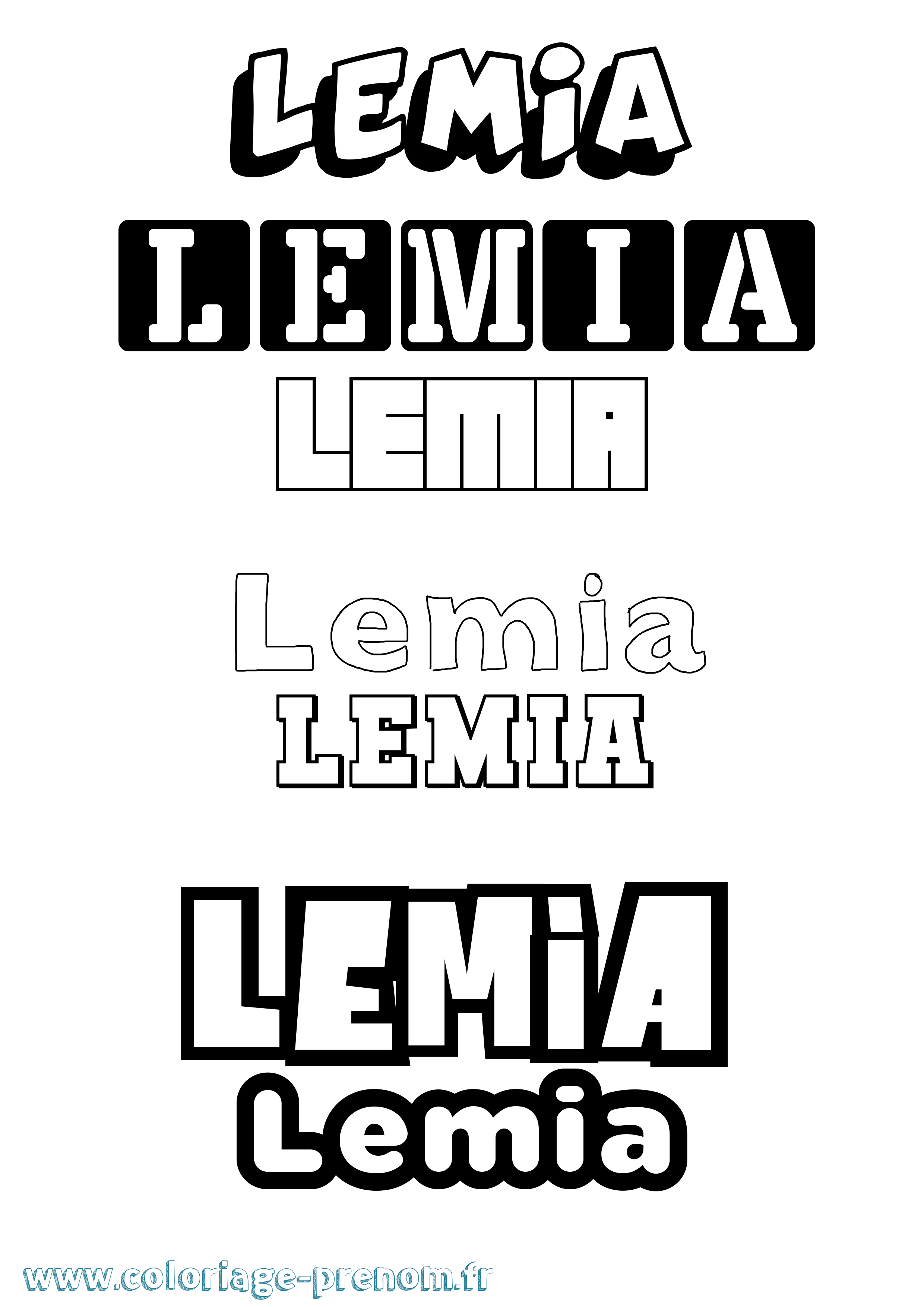Coloriage Lemia Simple Coloriage prénom Lemia Simple