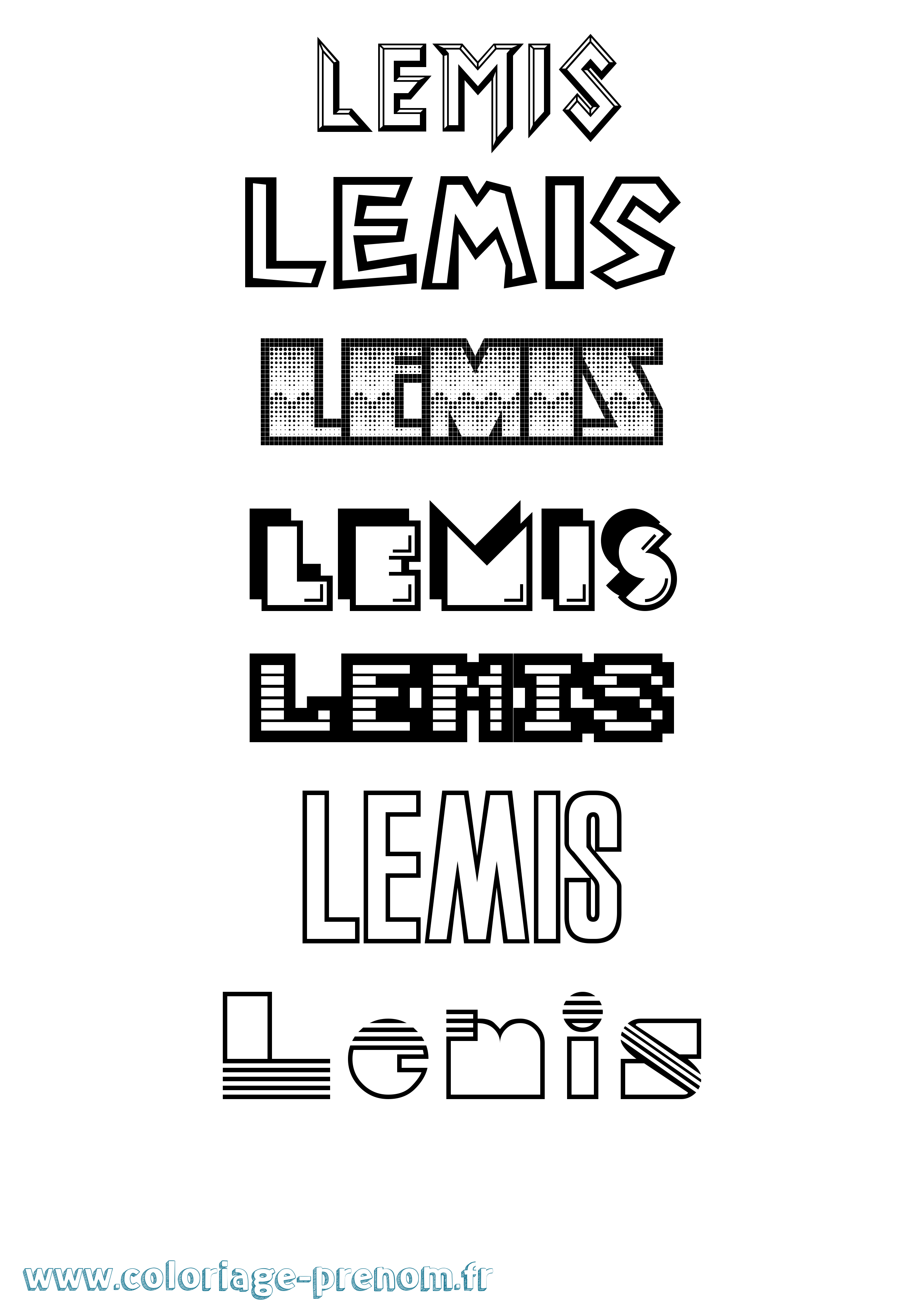 Coloriage Lemis Jeux Vidéos Coloriage prénom Lemis Jeux Vidéos