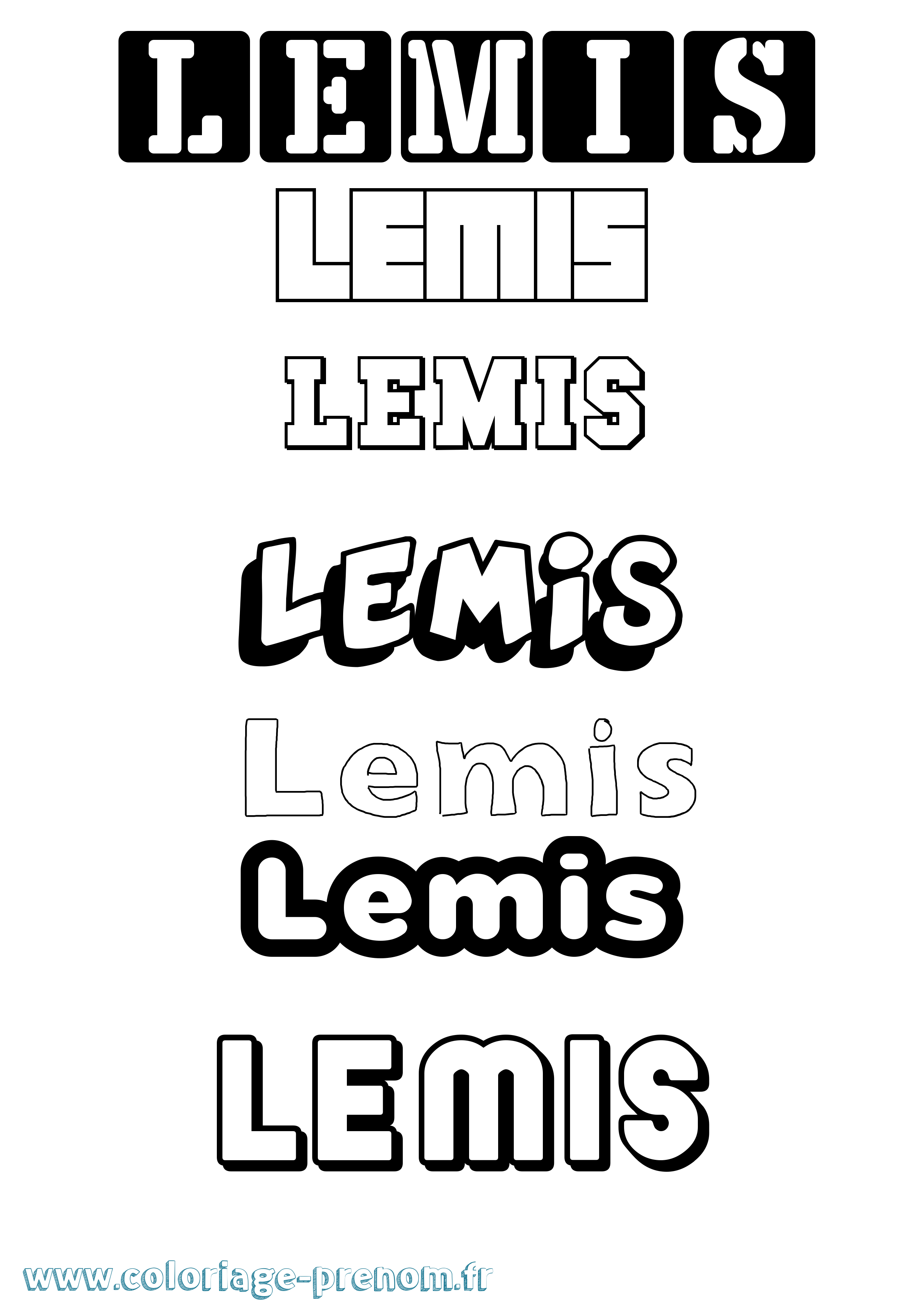 Coloriage Lemis Simple Coloriage prénom Lemis Simple
