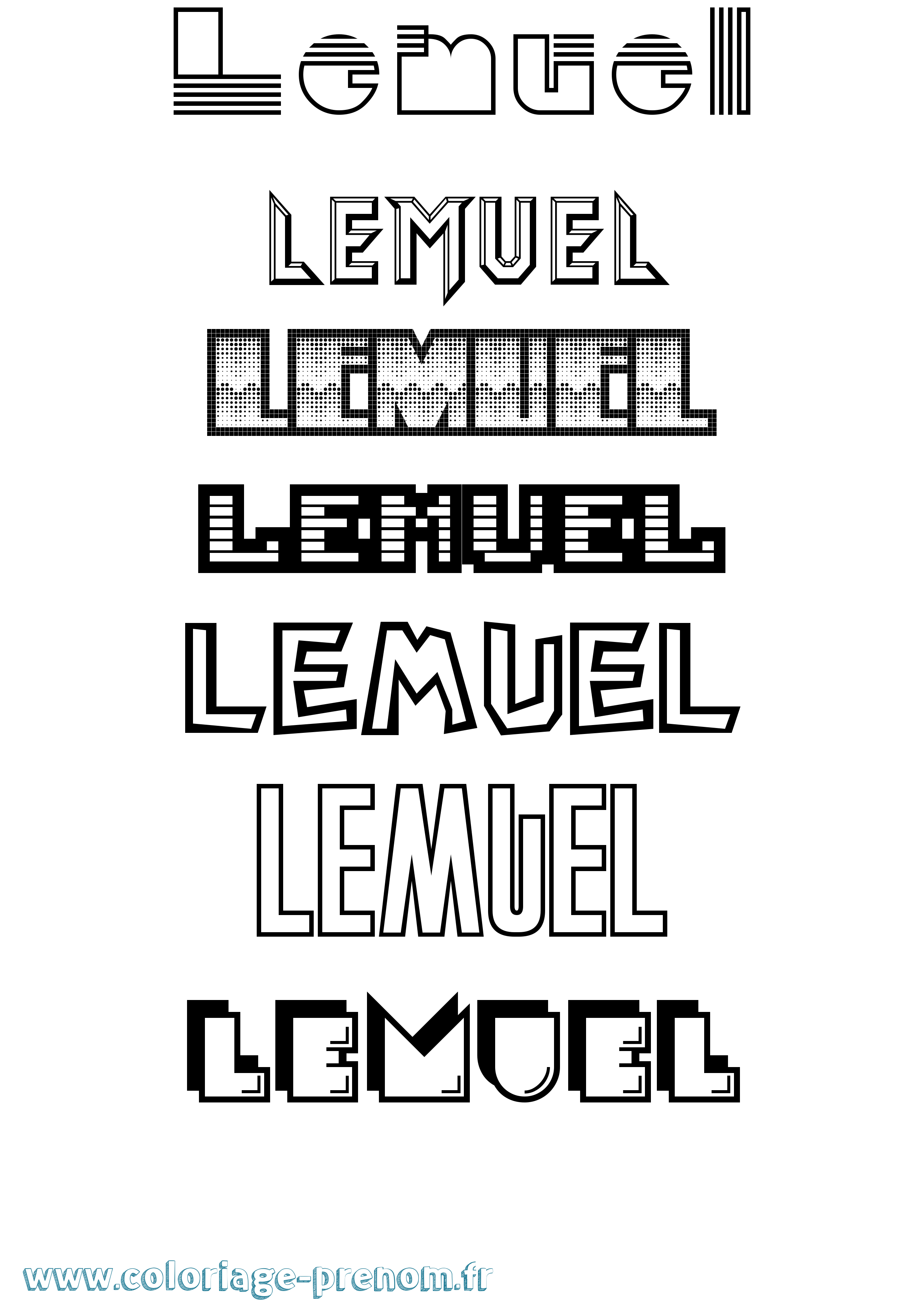 Coloriage Lemuel Jeux Vidéos Coloriage prénom Lemuel Jeux Vidéos