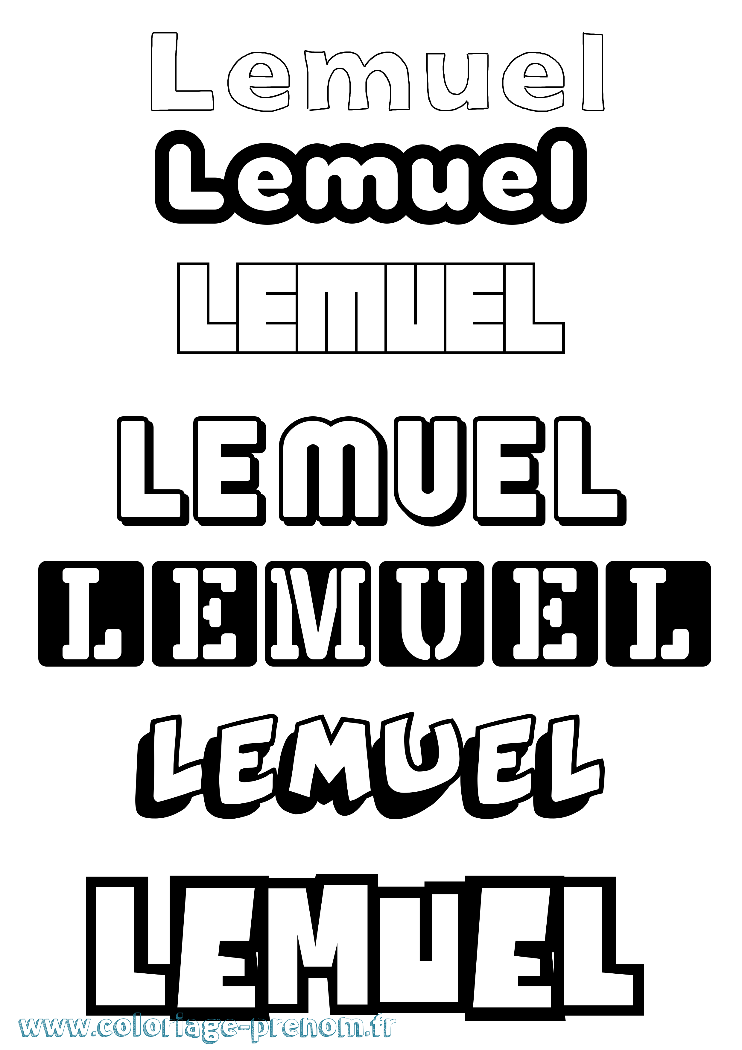 Coloriage Lemuel Simple Coloriage prénom Lemuel Simple