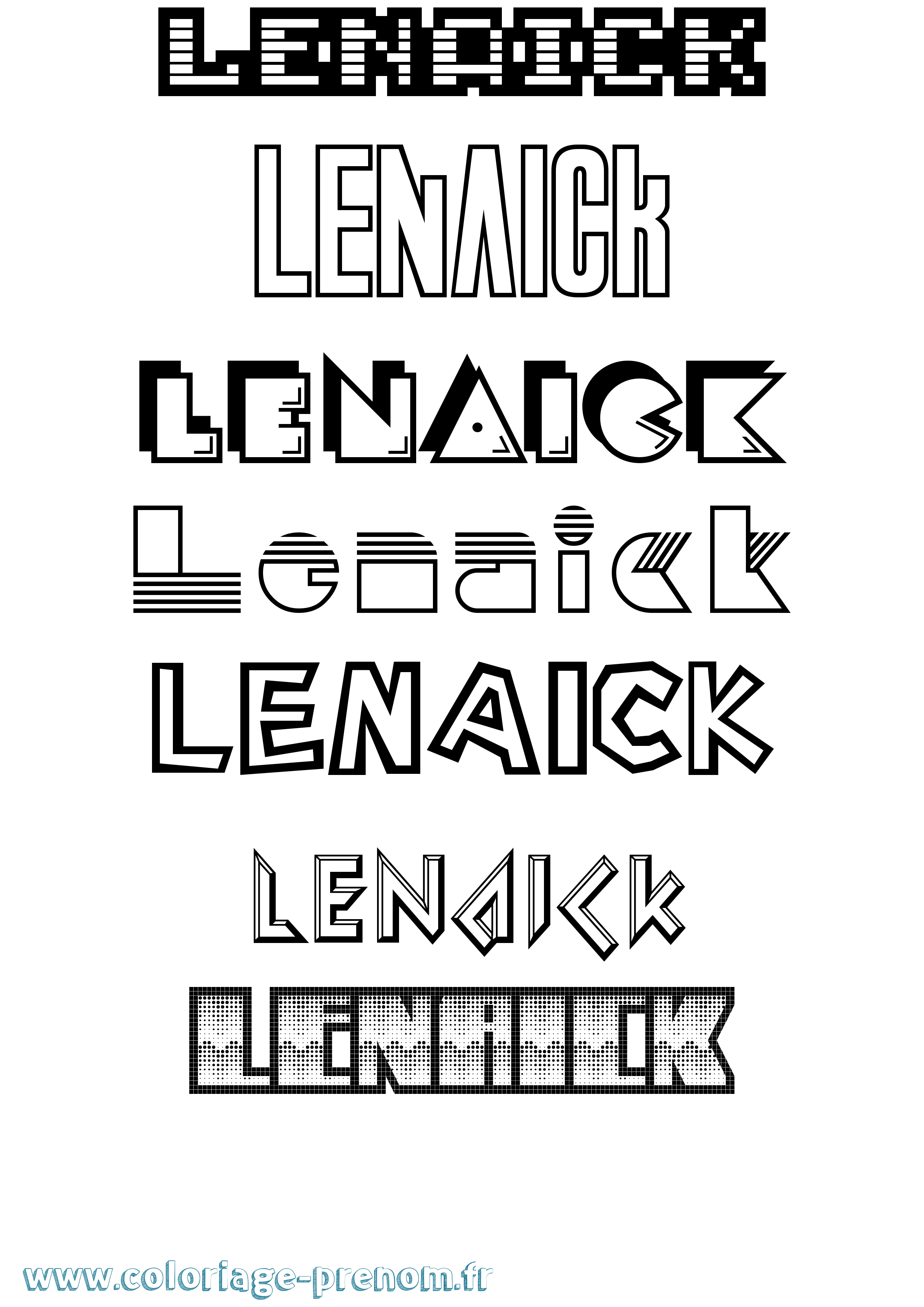 Coloriage Lenaick Jeux Vidéos Coloriage prénom Lenaick Jeux Vidéos