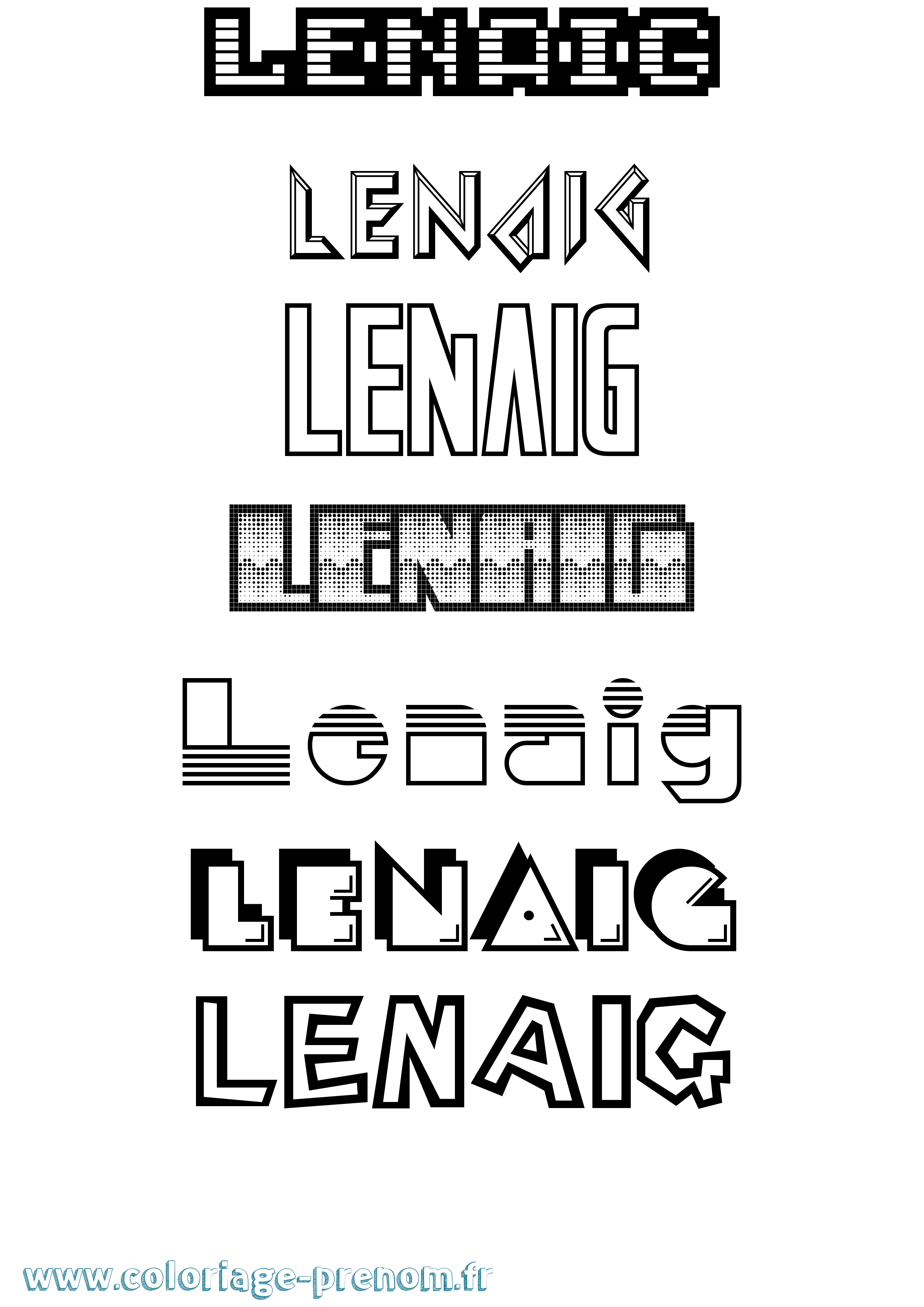 Coloriage Lenaig Jeux Vidéos Coloriage prénom Lenaig Jeux Vidéos