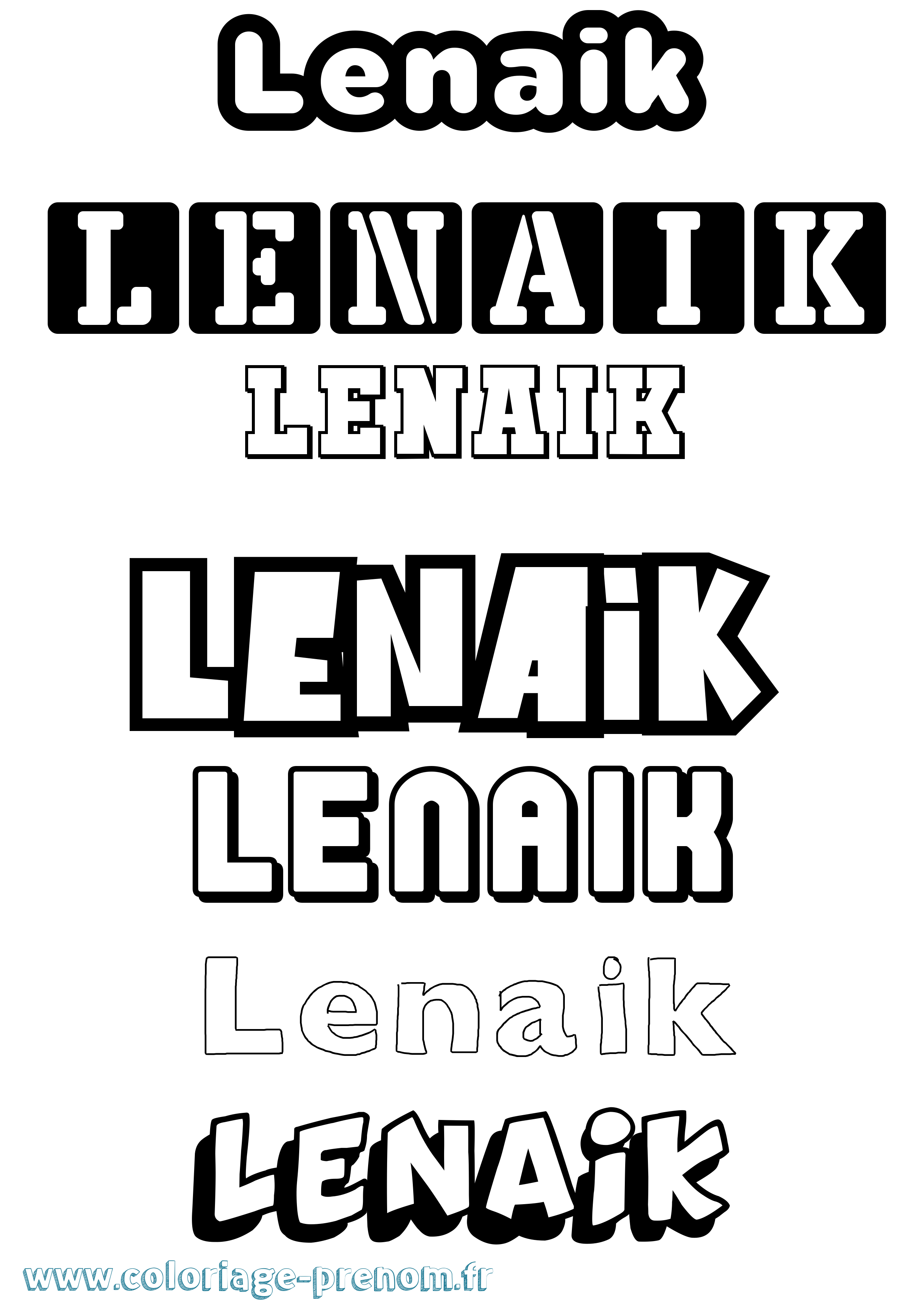 Coloriage Lenaik Simple Coloriage prénom Lenaik Simple