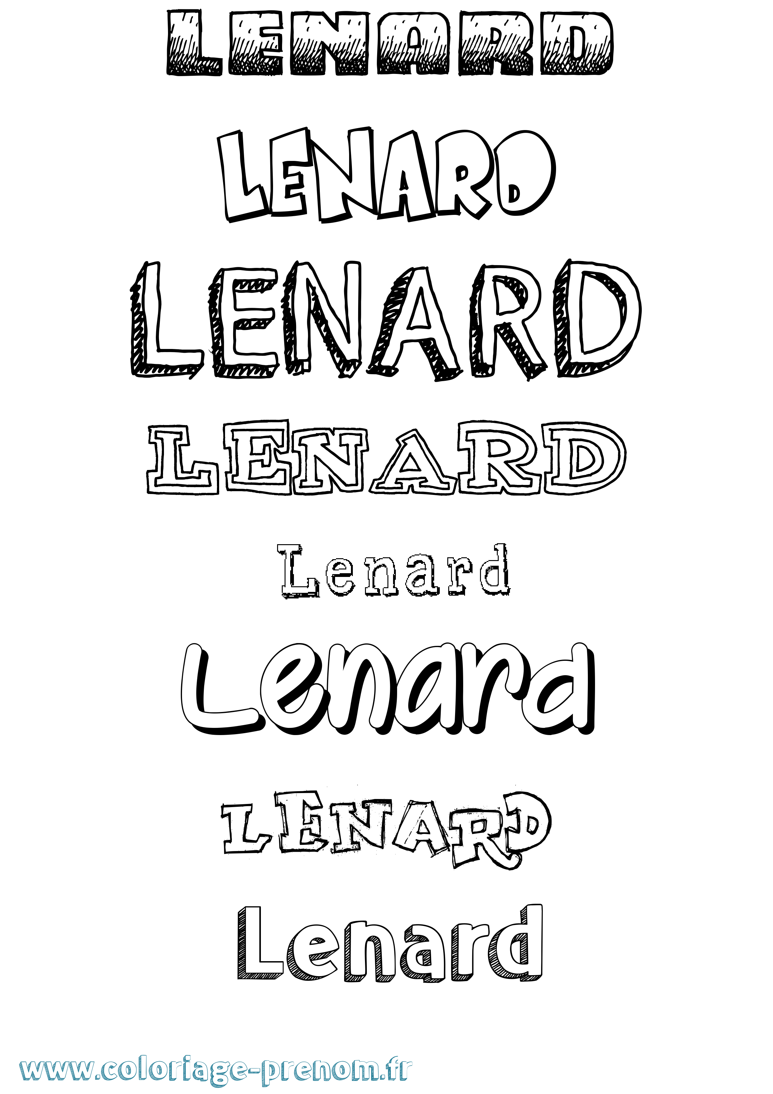 Coloriage Lenard Dessiné Coloriage prénom Lenard Dessiné