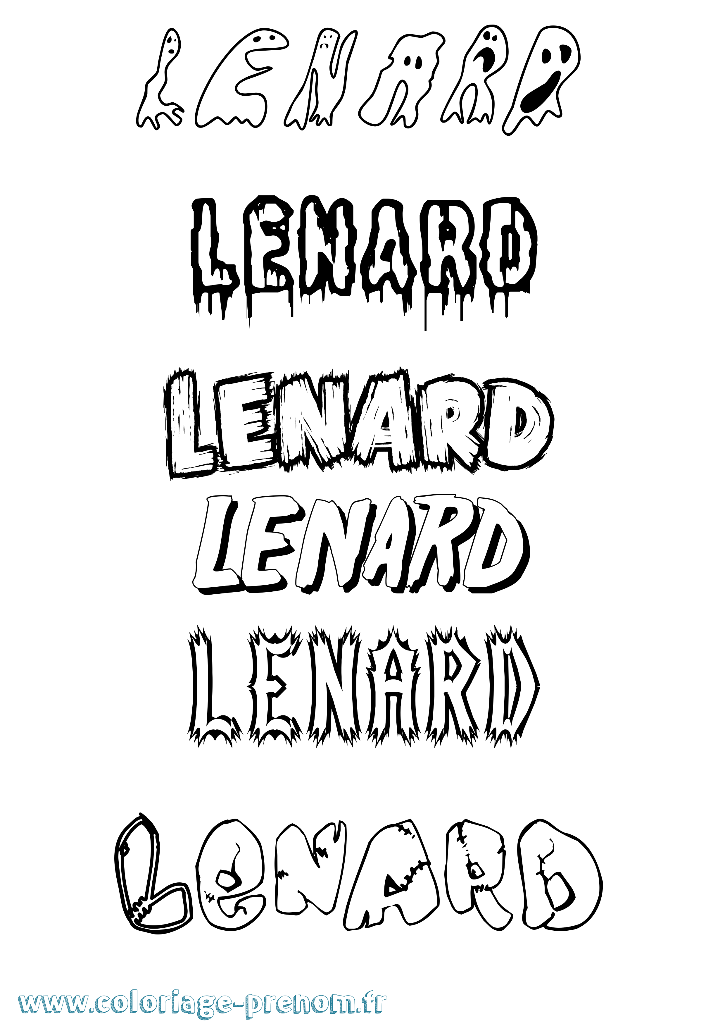 Coloriage Lenard Frisson Coloriage prénom Lenard Frisson