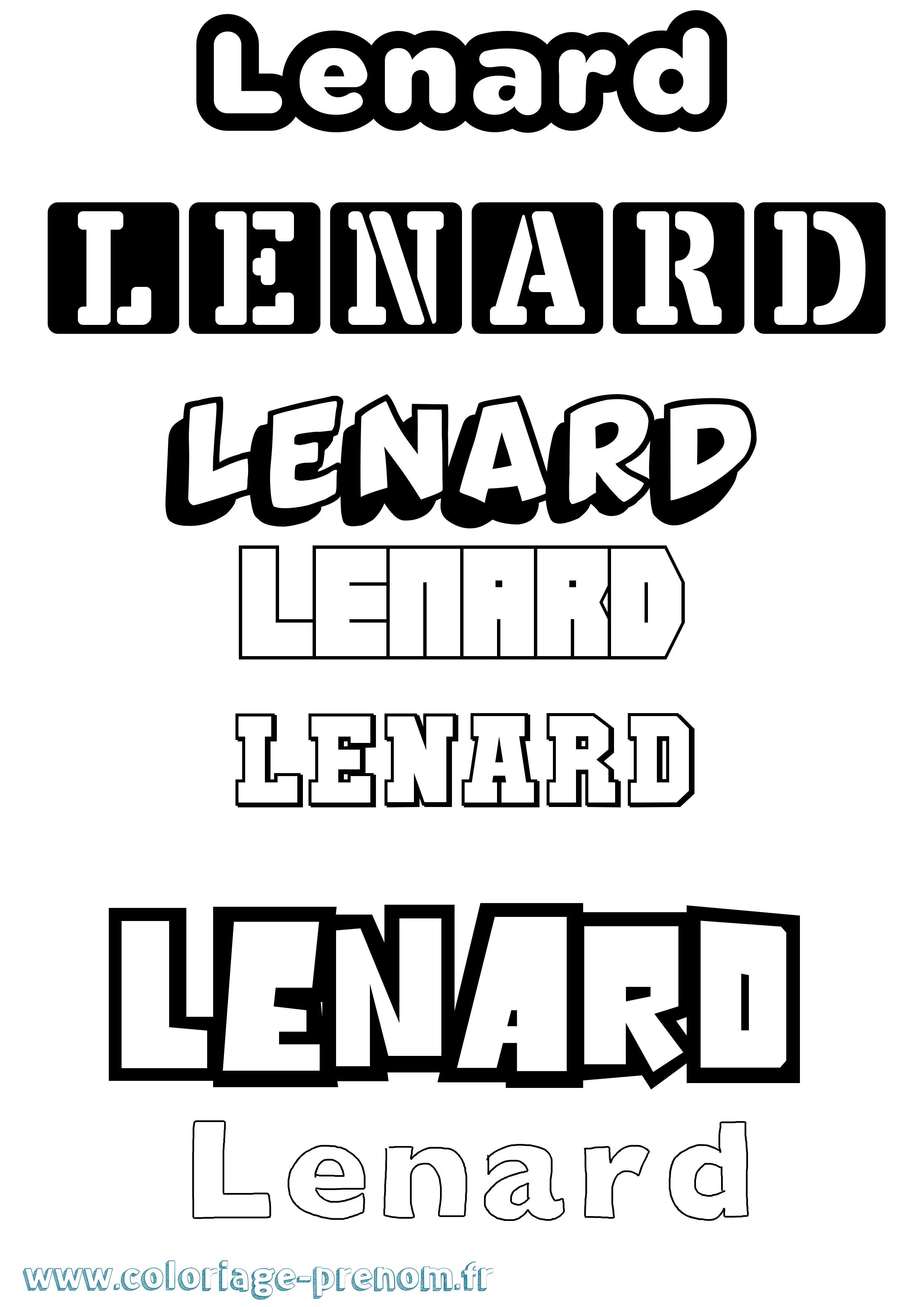 Coloriage Lenard Simple Coloriage prénom Lenard Simple