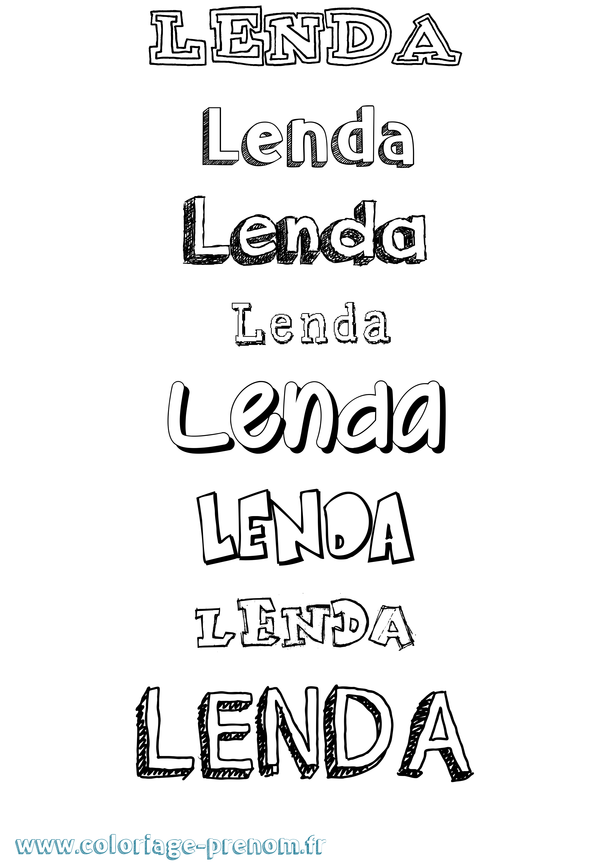 Coloriage Lenda Dessiné Coloriage prénom Lenda Dessiné