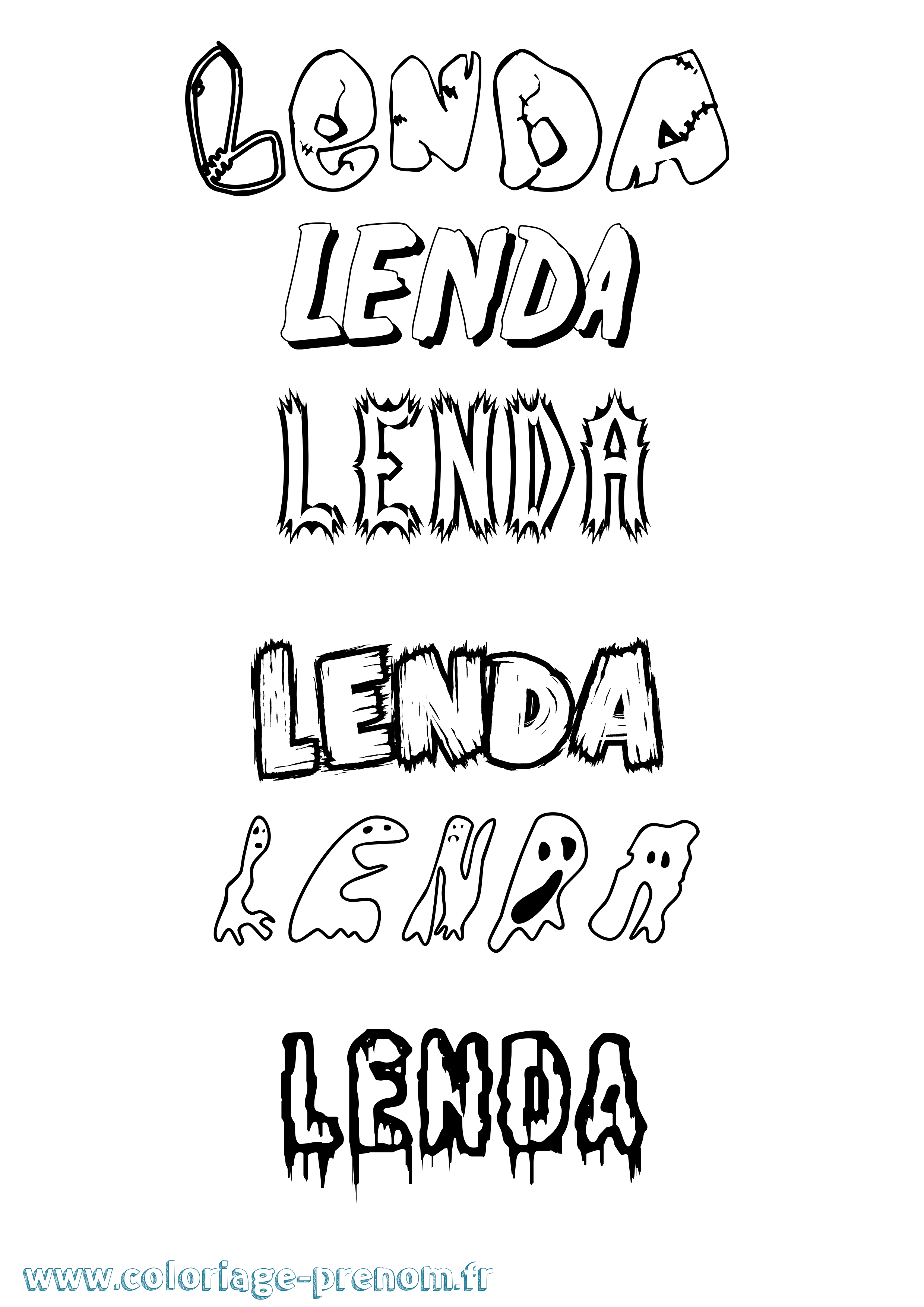 Coloriage Lenda Frisson Coloriage prénom Lenda Frisson