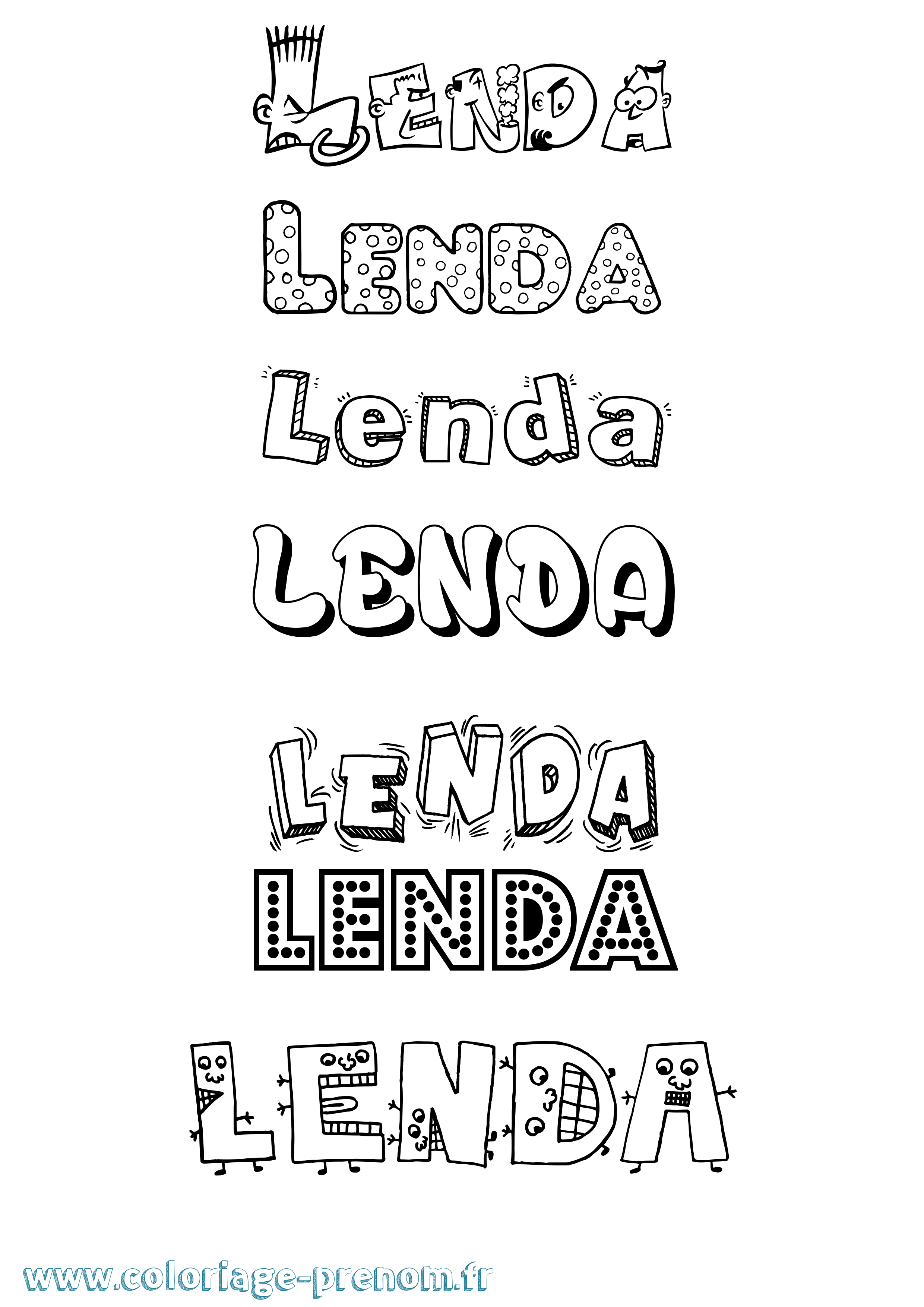 Coloriage Lenda Fun Coloriage prénom Lenda Fun