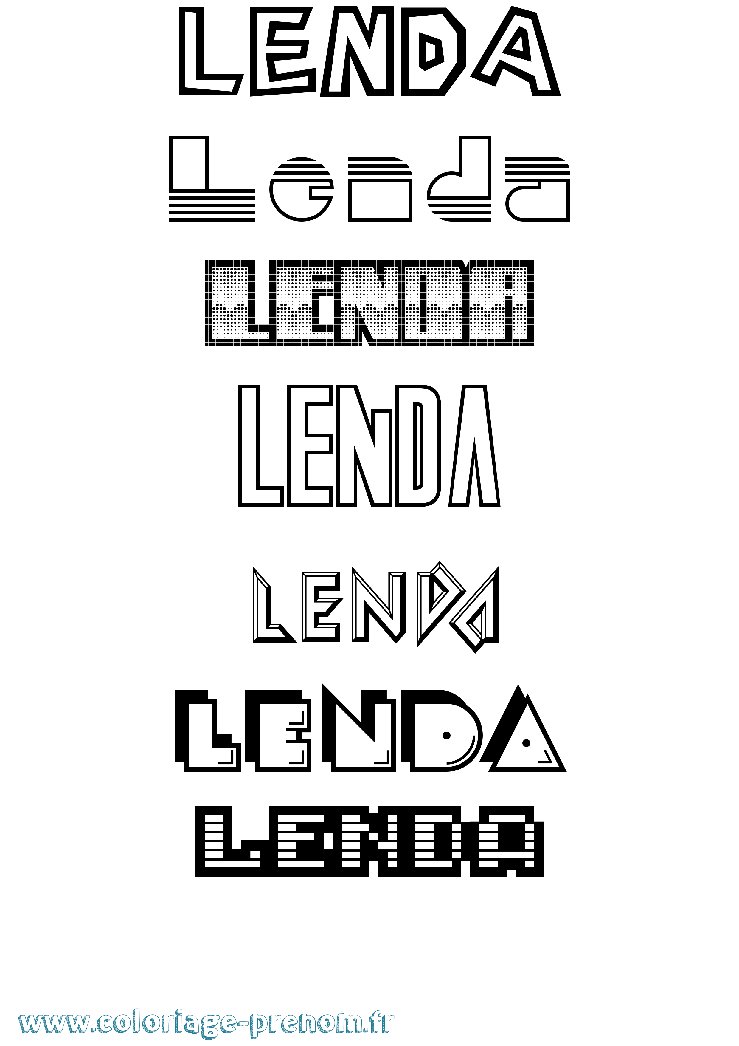 Coloriage Lenda Jeux Vidéos Coloriage prénom Lenda Jeux Vidéos