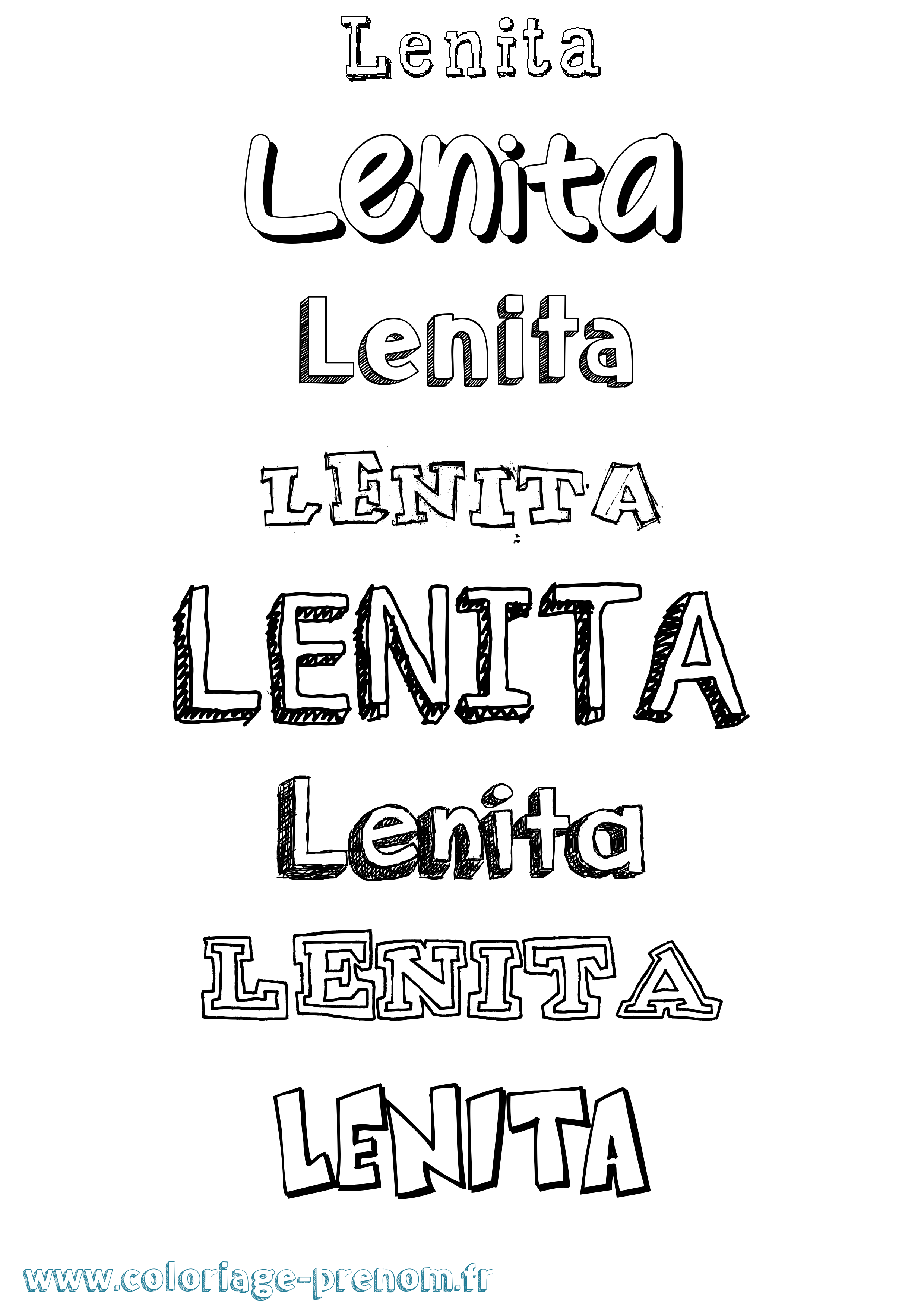 Coloriage Lenita Dessiné Coloriage prénom Lenita Dessiné