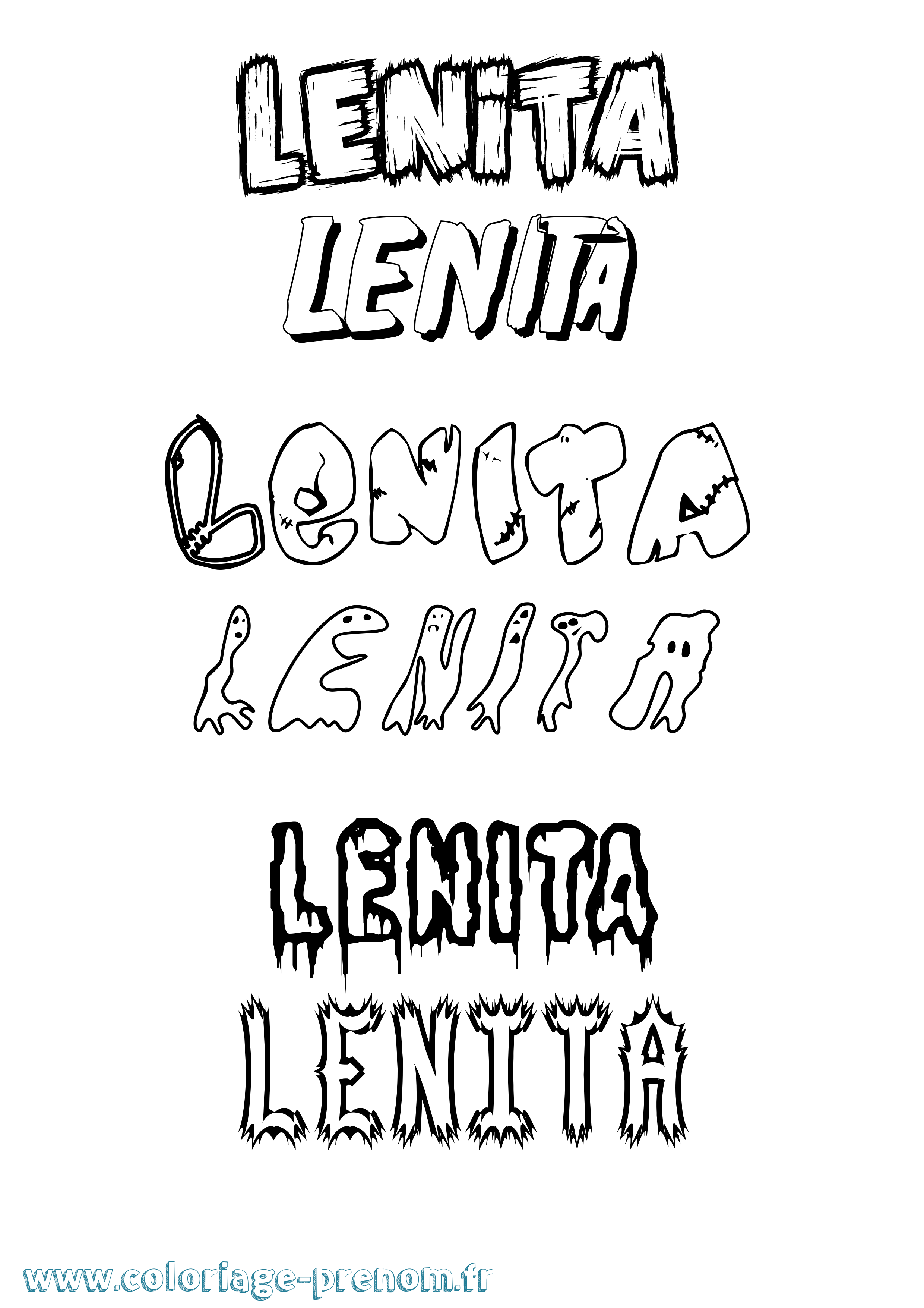 Coloriage Lenita Frisson Coloriage prénom Lenita Frisson