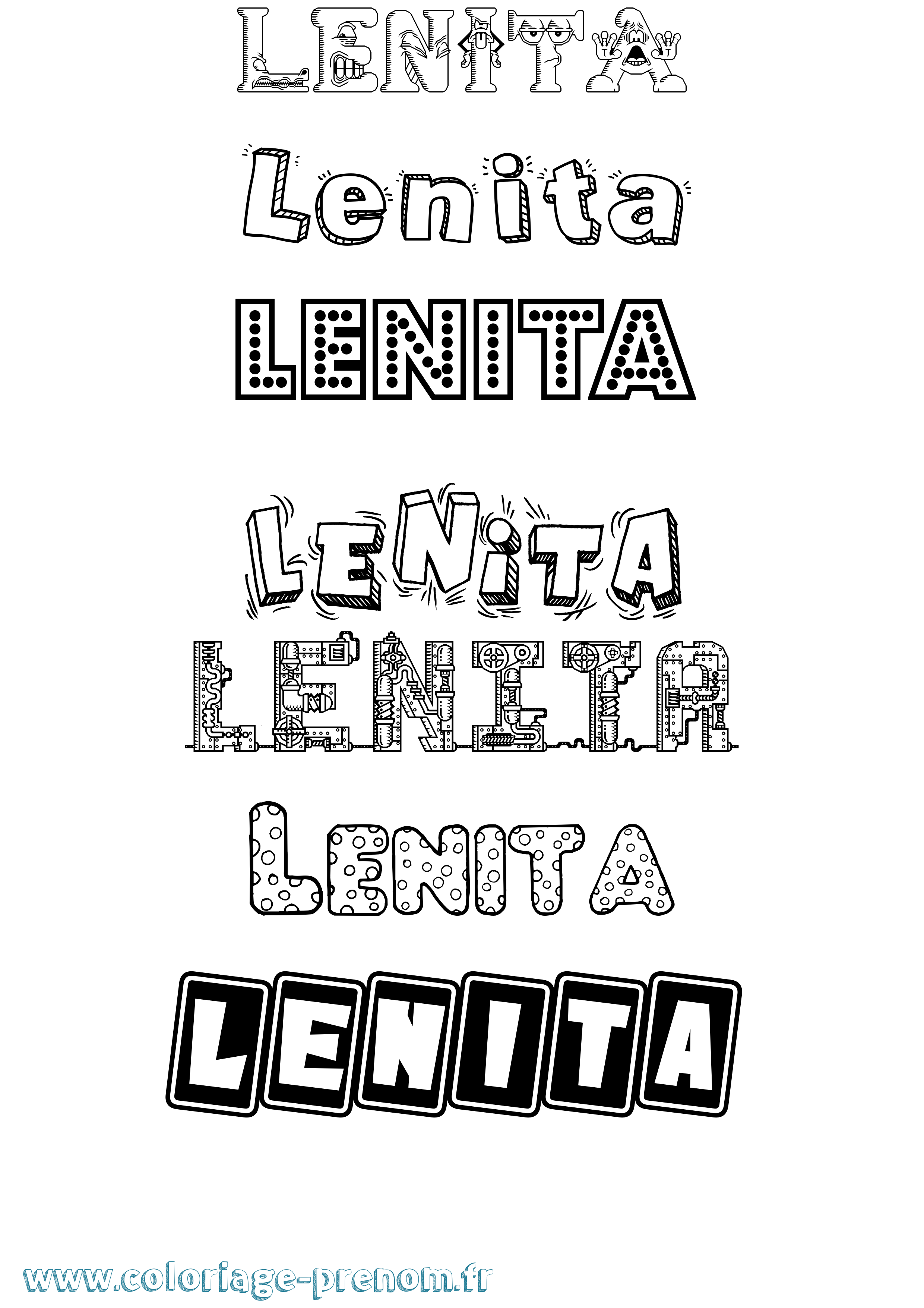 Coloriage Lenita Fun Coloriage prénom Lenita Fun