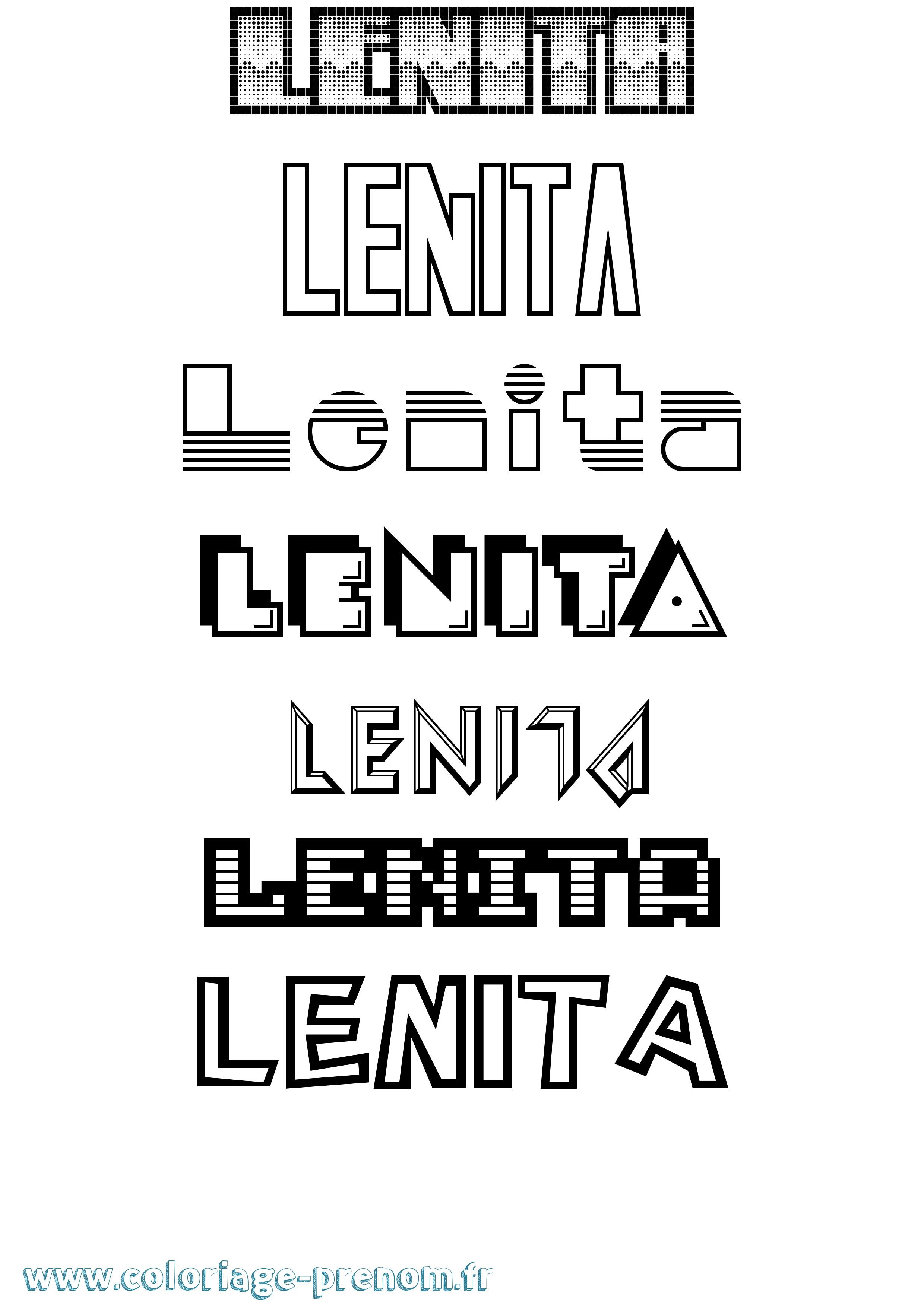Coloriage Lenita Jeux Vidéos Coloriage prénom Lenita Jeux Vidéos