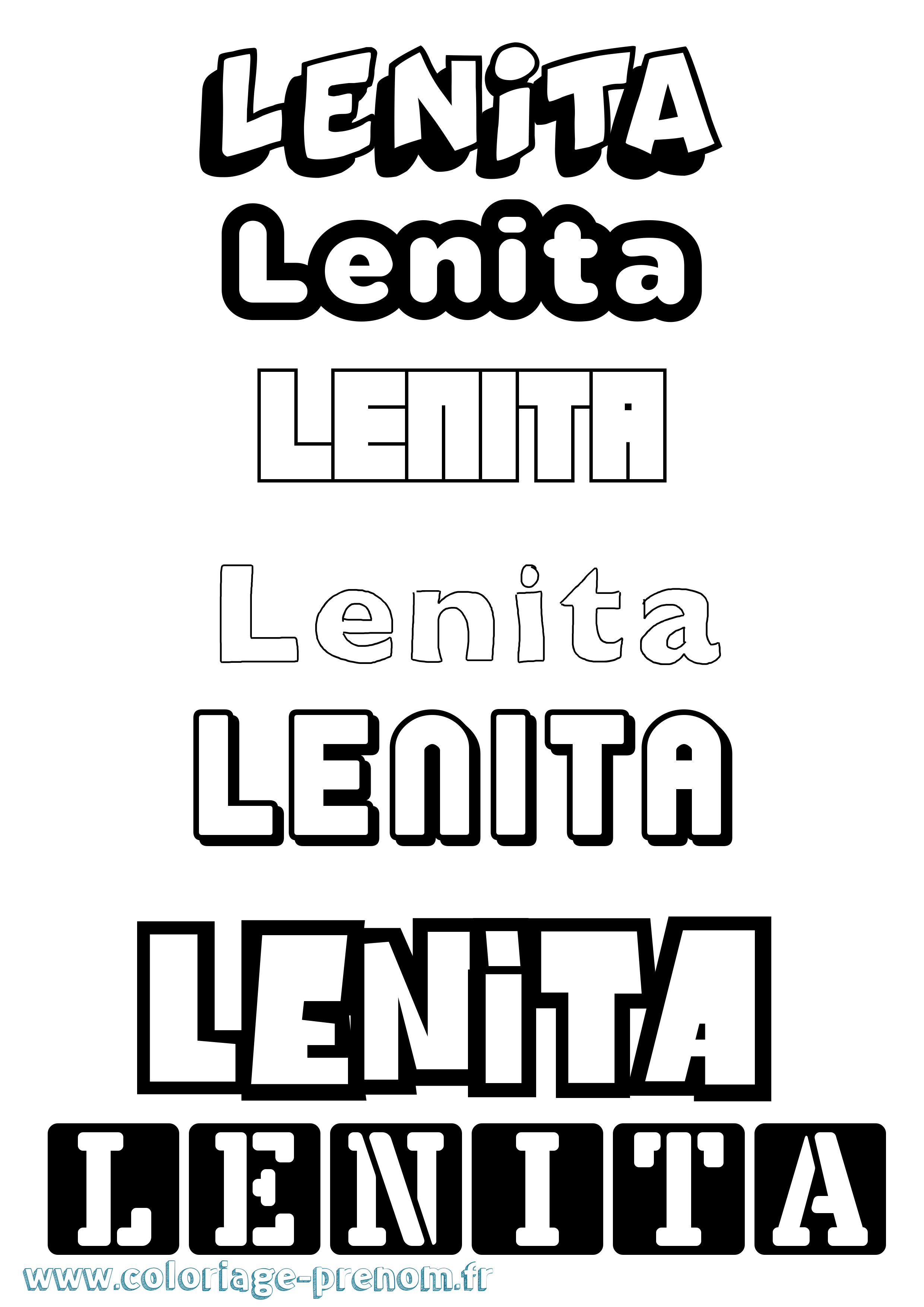 Coloriage Lenita Simple Coloriage prénom Lenita Simple