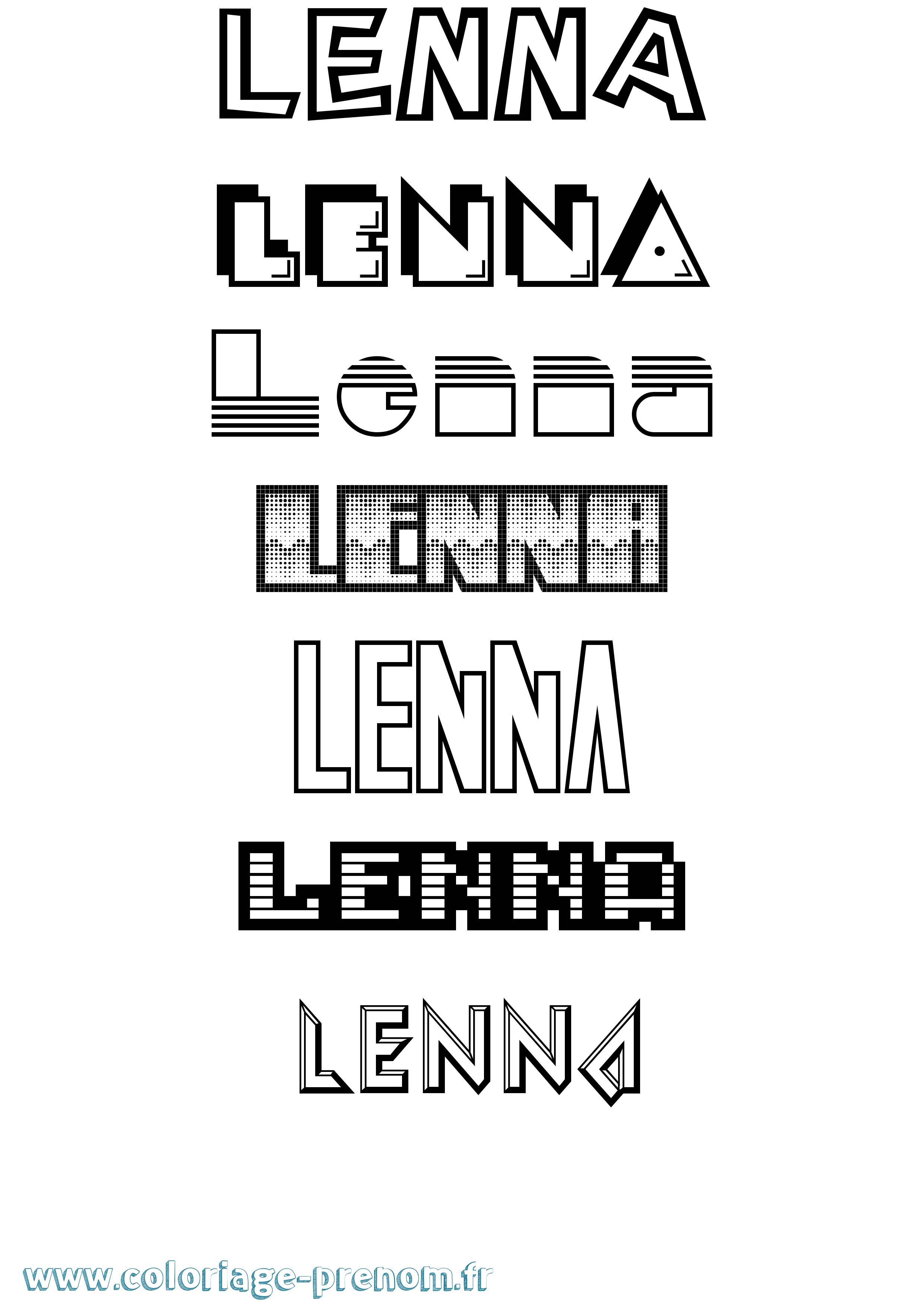 Coloriage Lenna Jeux Vidéos Coloriage prénom Lenna Jeux Vidéos