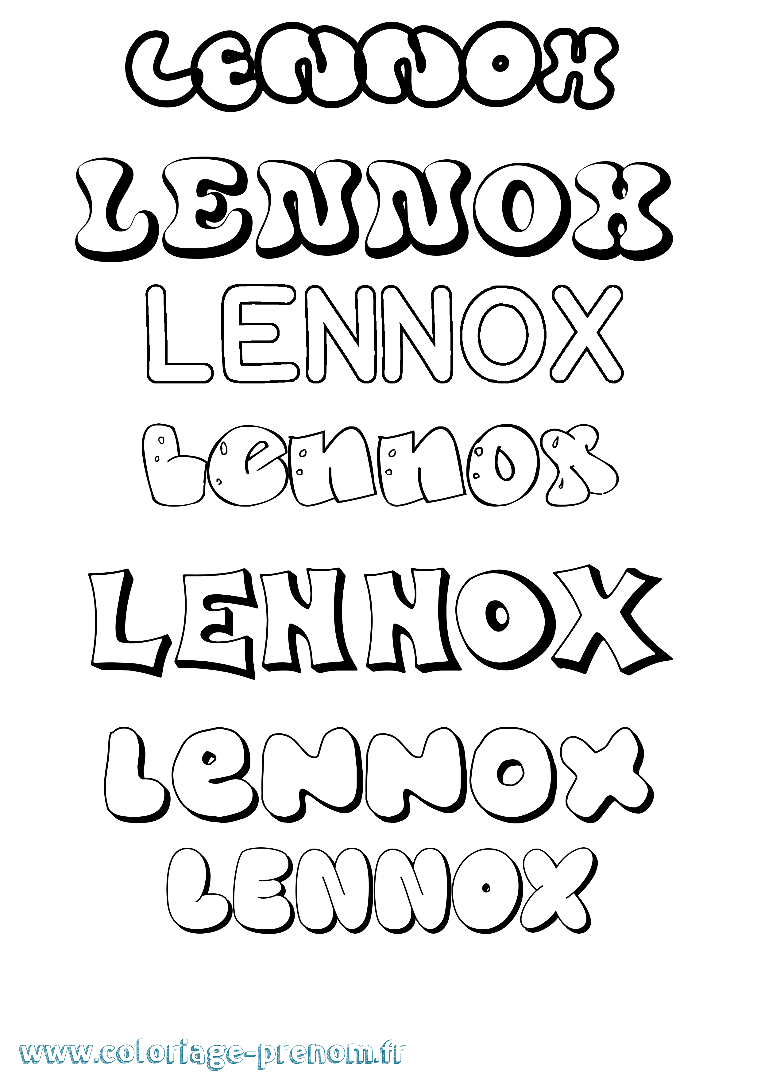 Coloriage Lennox Bubble Coloriage prénom Lennox Bubble