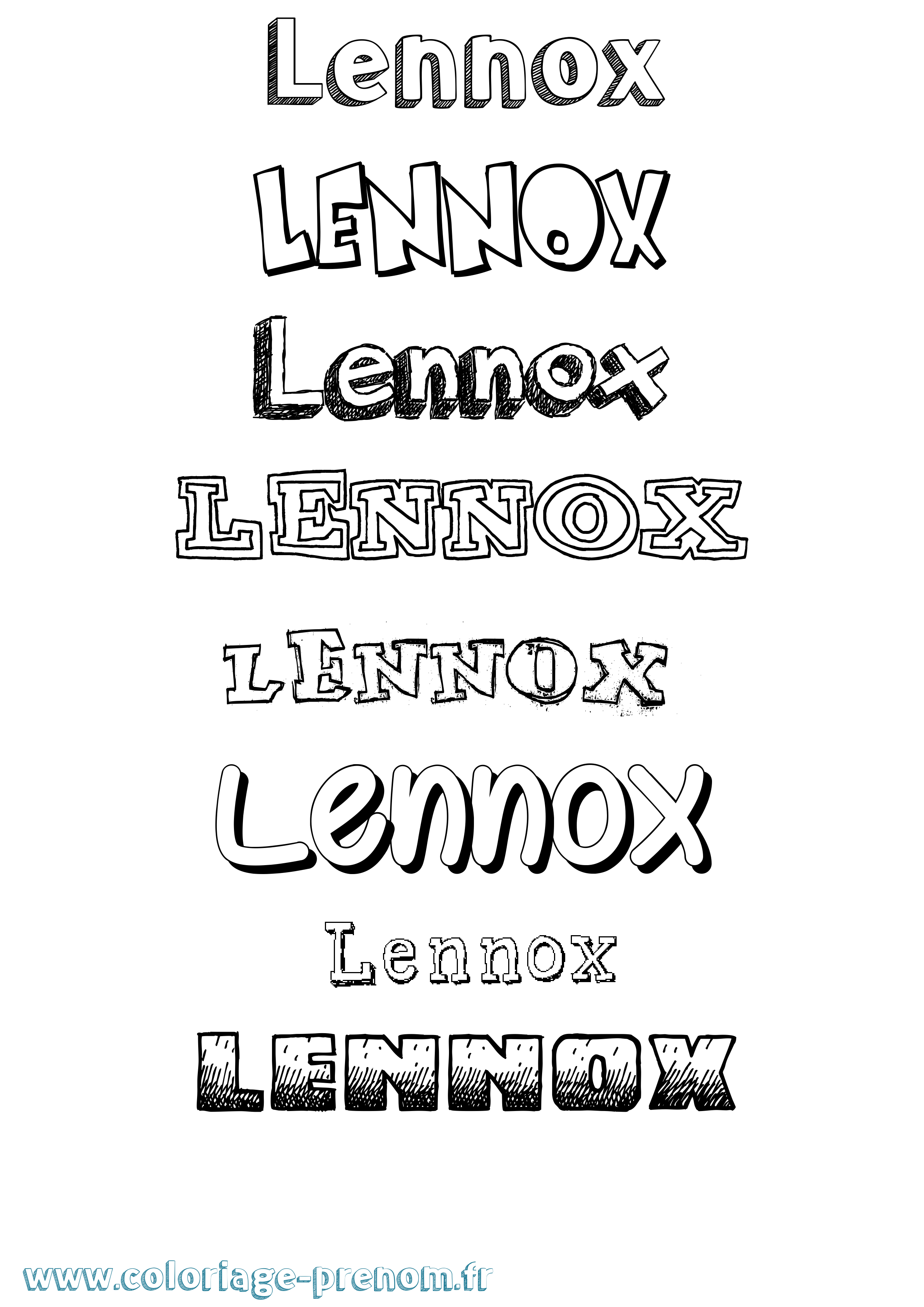 Coloriage Lennox Dessiné Coloriage prénom Lennox Dessiné