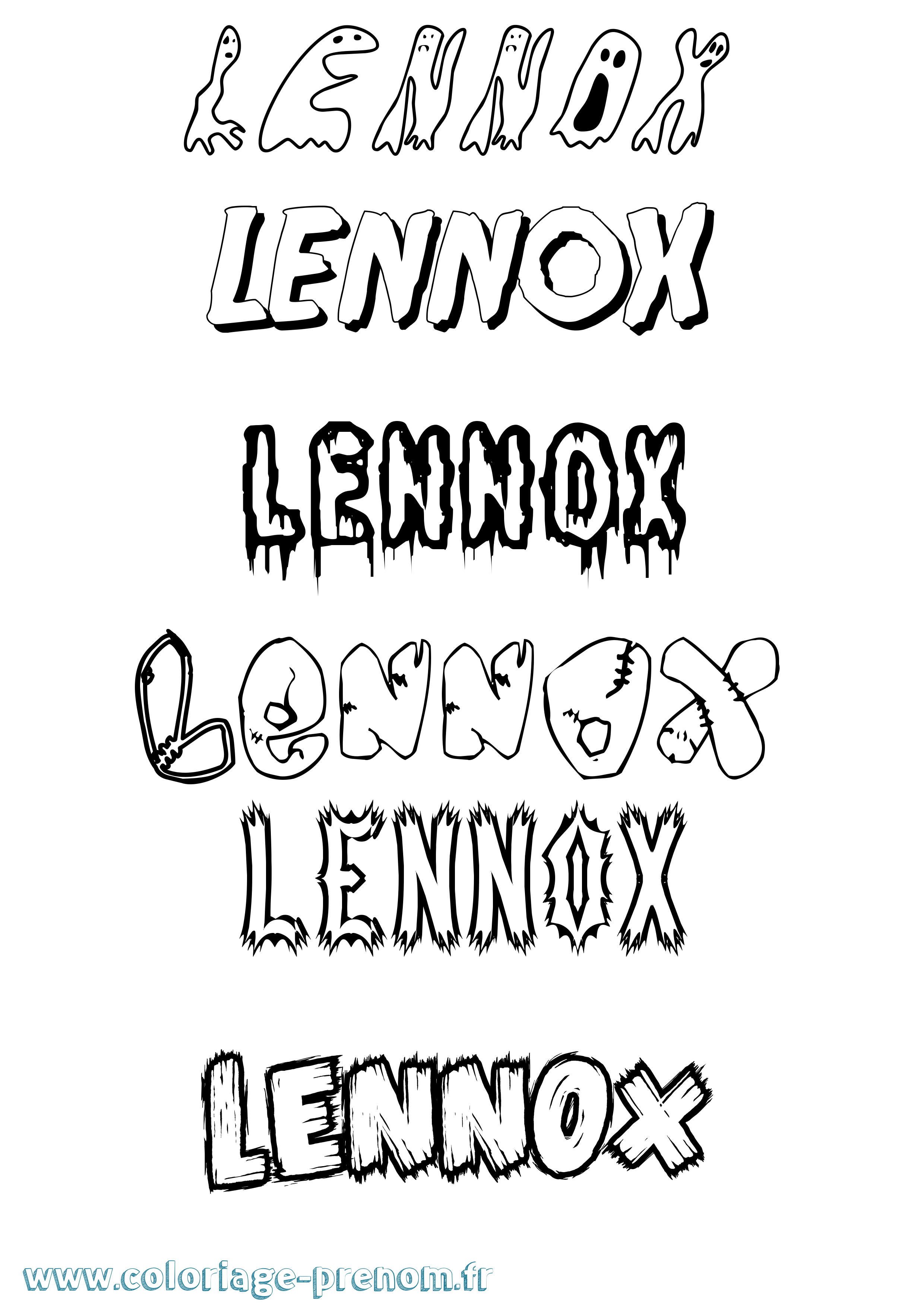 Coloriage Lennox Frisson Coloriage prénom Lennox Frisson