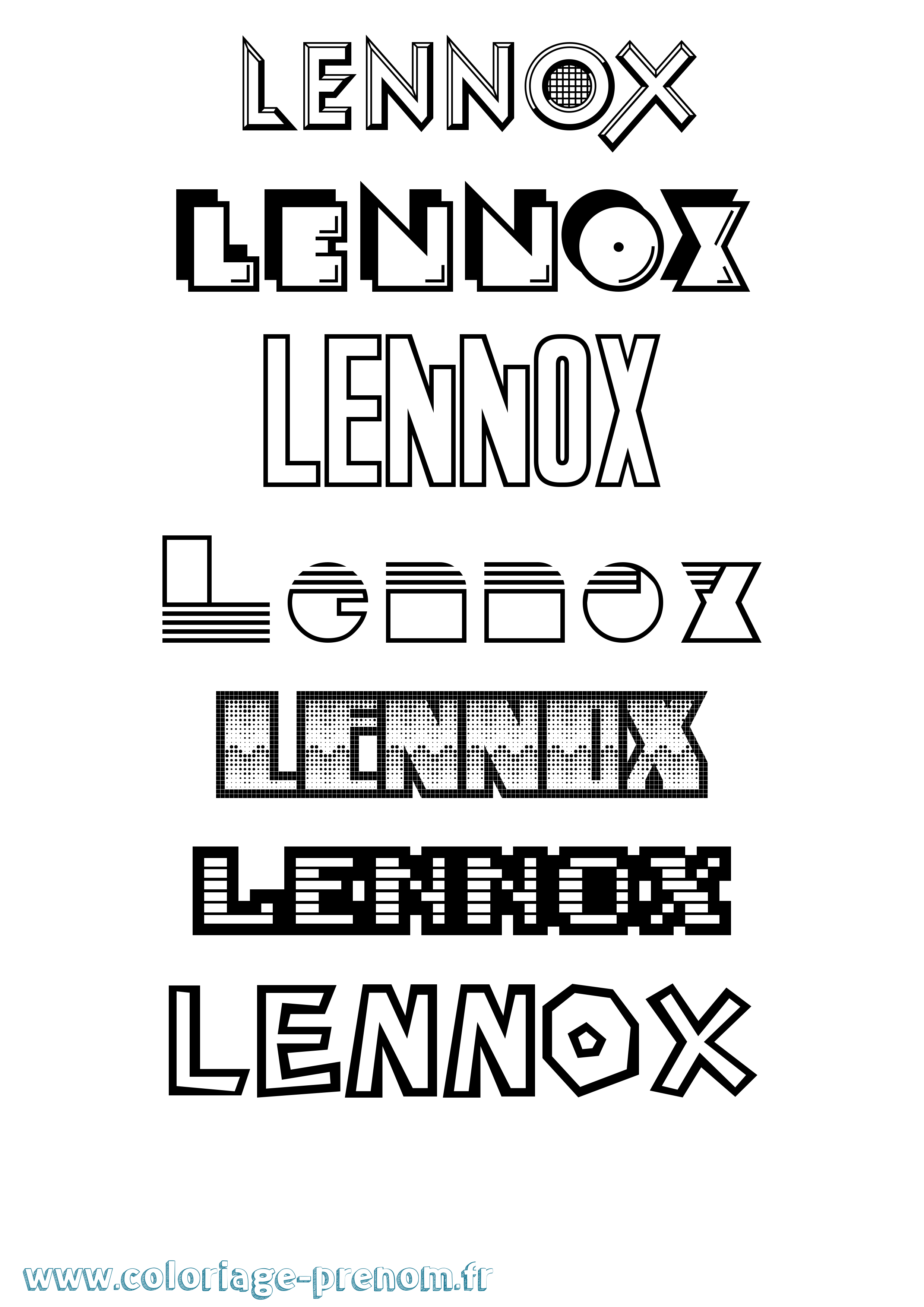 Coloriage Lennox Jeux Vidéos Coloriage prénom Lennox Jeux Vidéos