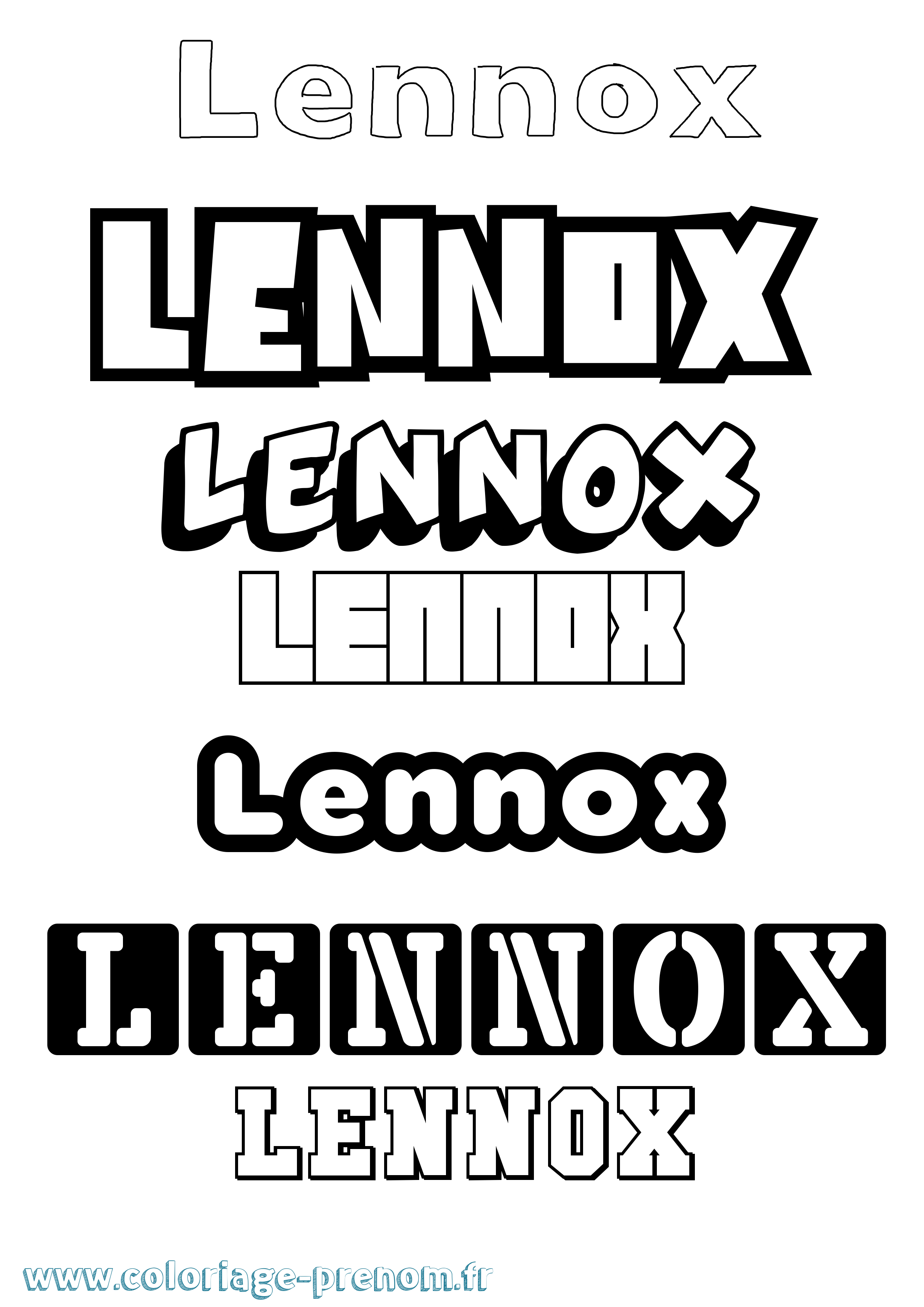 Coloriage Lennox Simple Coloriage prénom Lennox Simple