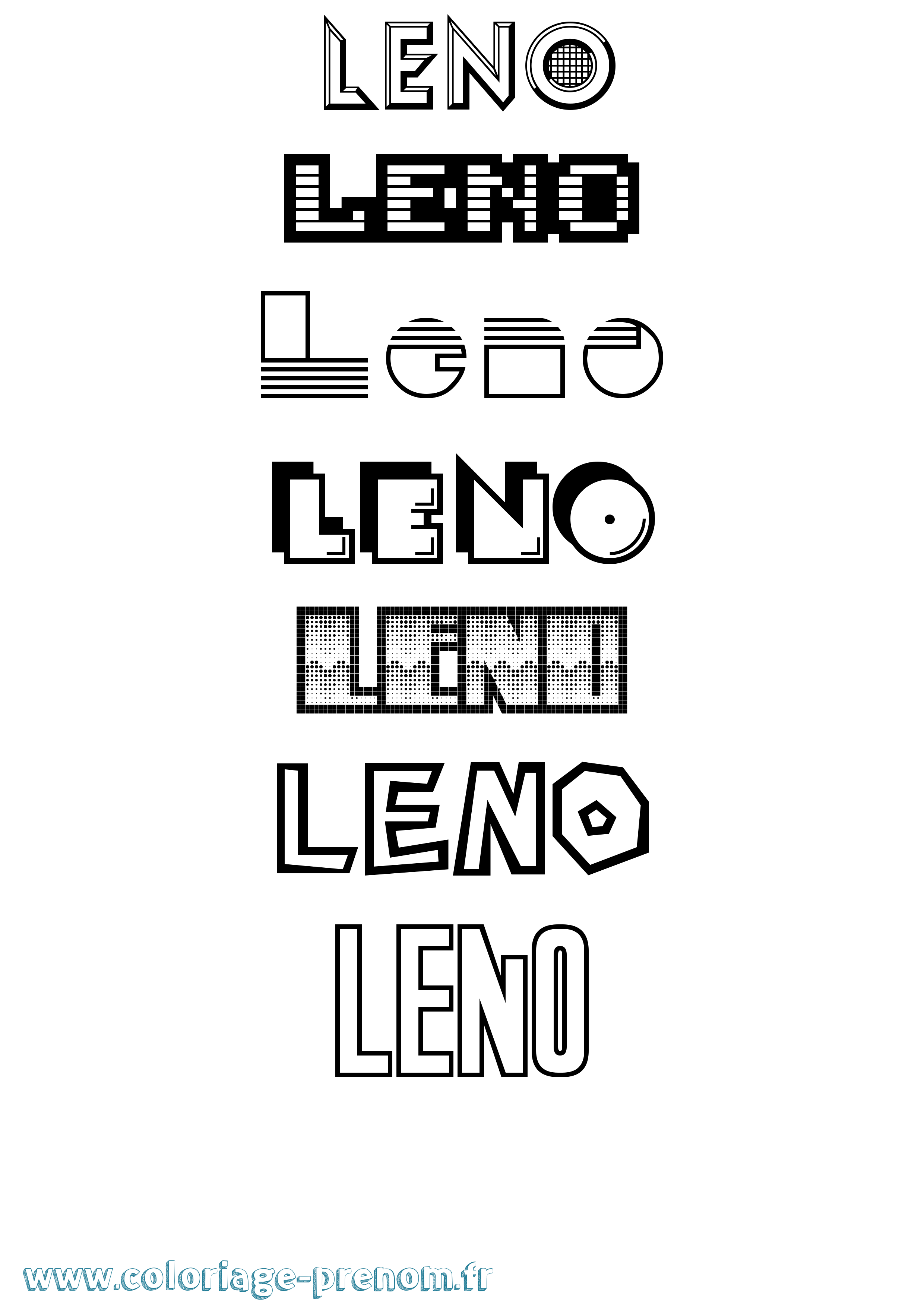 Coloriage Leno Jeux Vidéos Coloriage prénom Leno Jeux Vidéos