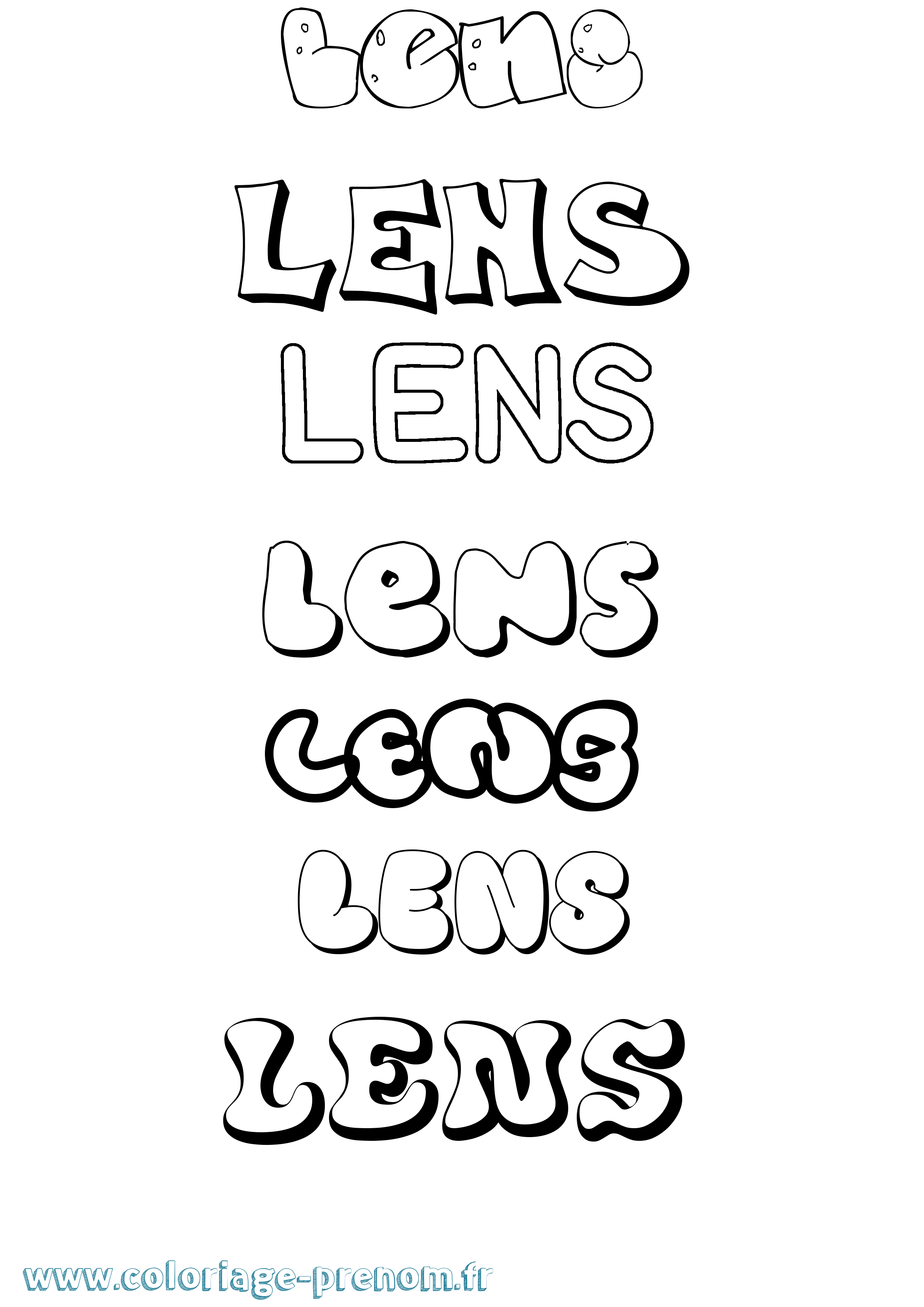 Coloriage Lens Bubble Coloriage prénom Lens Bubble