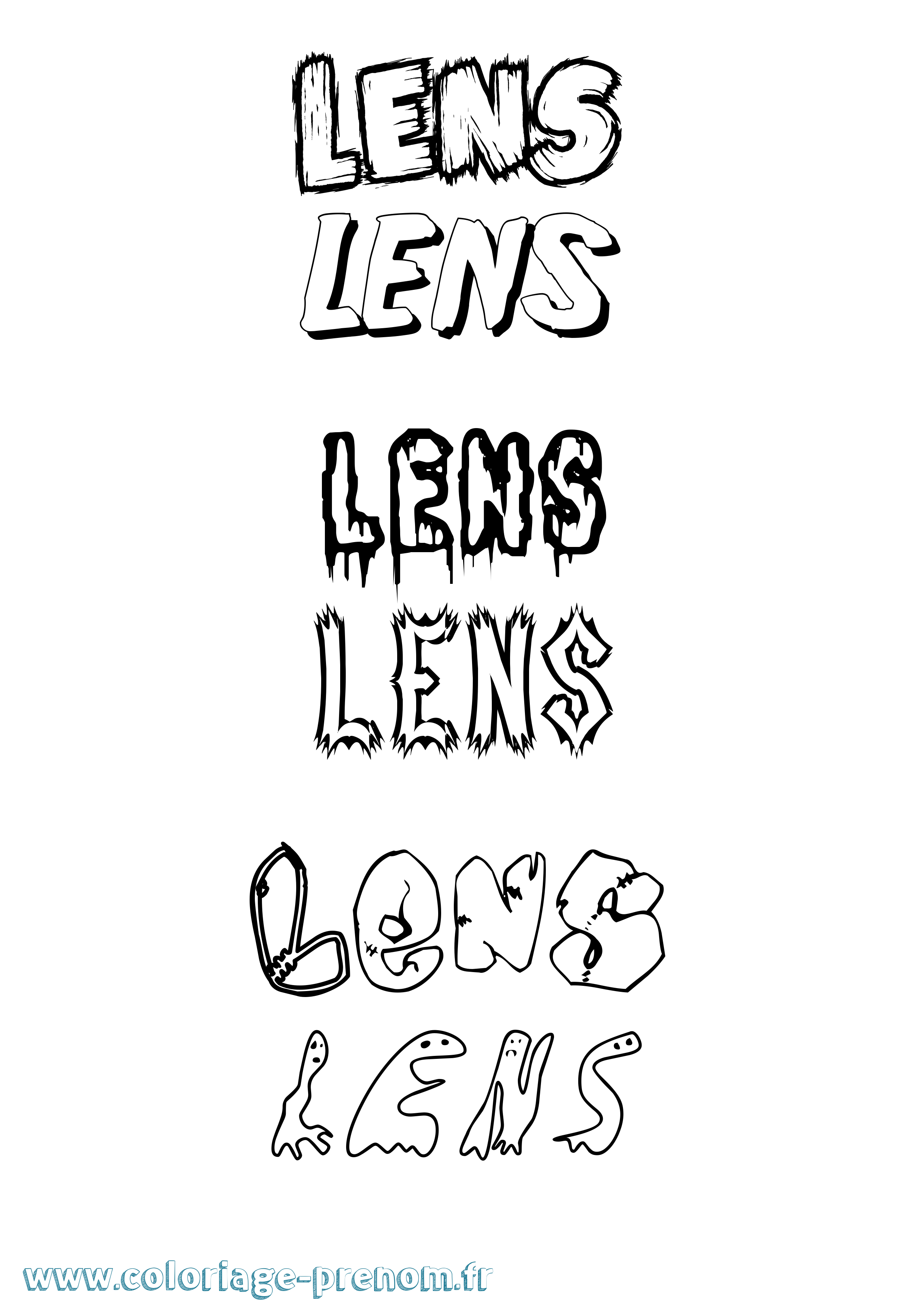 Coloriage Lens Frisson Coloriage prénom Lens Frisson