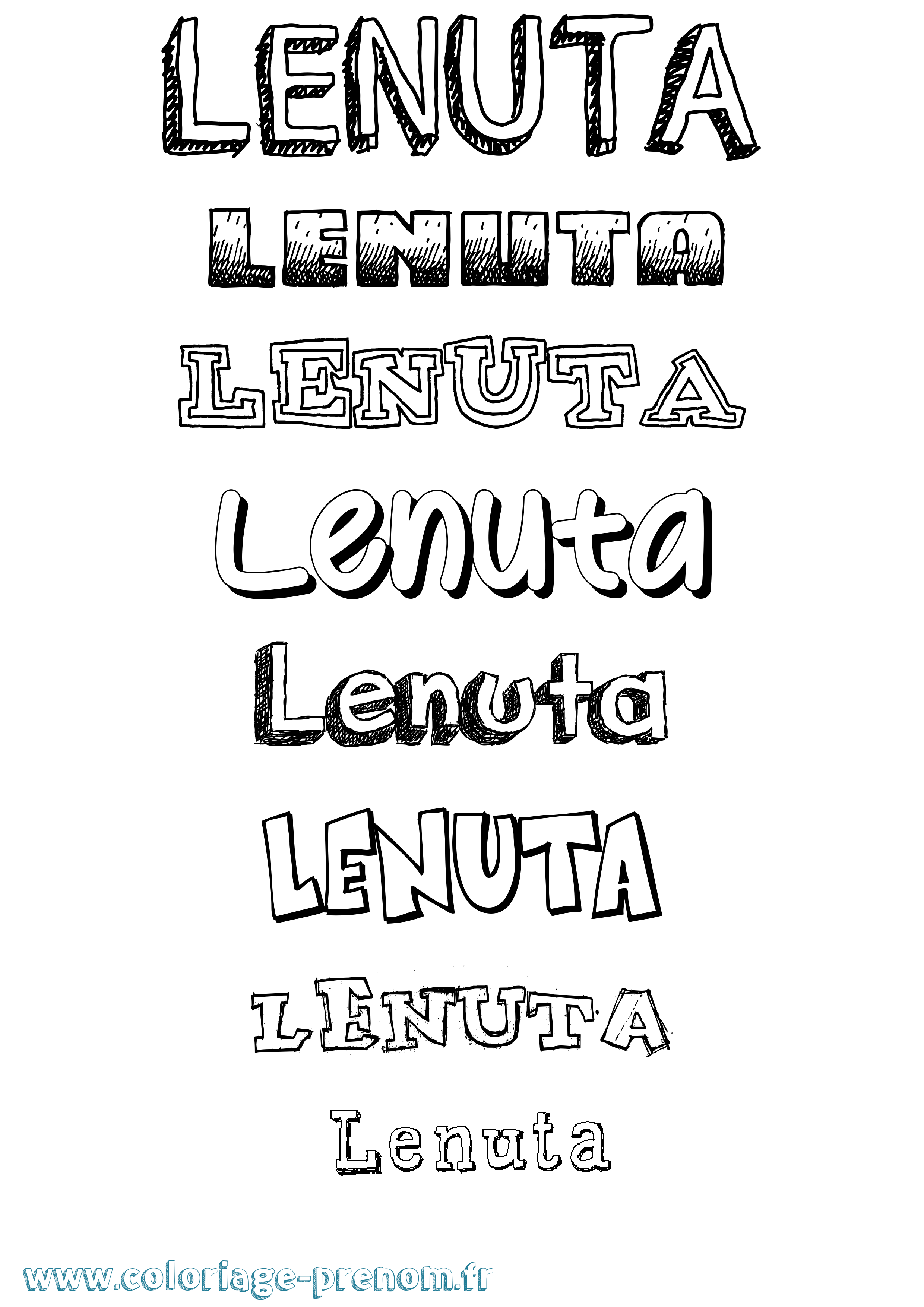 Coloriage Lenuta Dessiné Coloriage prénom Lenuta Dessiné