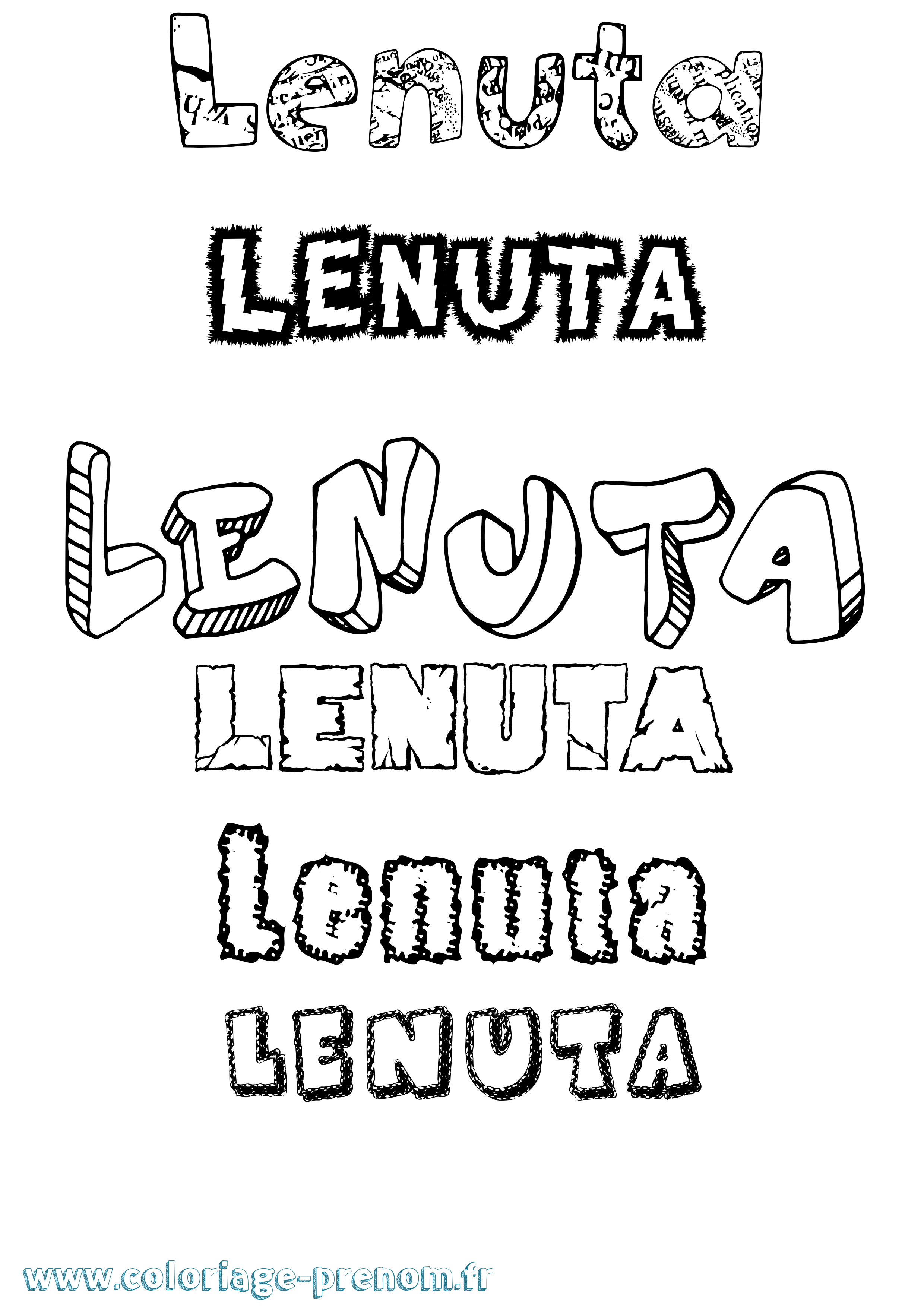 Coloriage Lenuta Destructuré Coloriage prénom Lenuta Destructuré