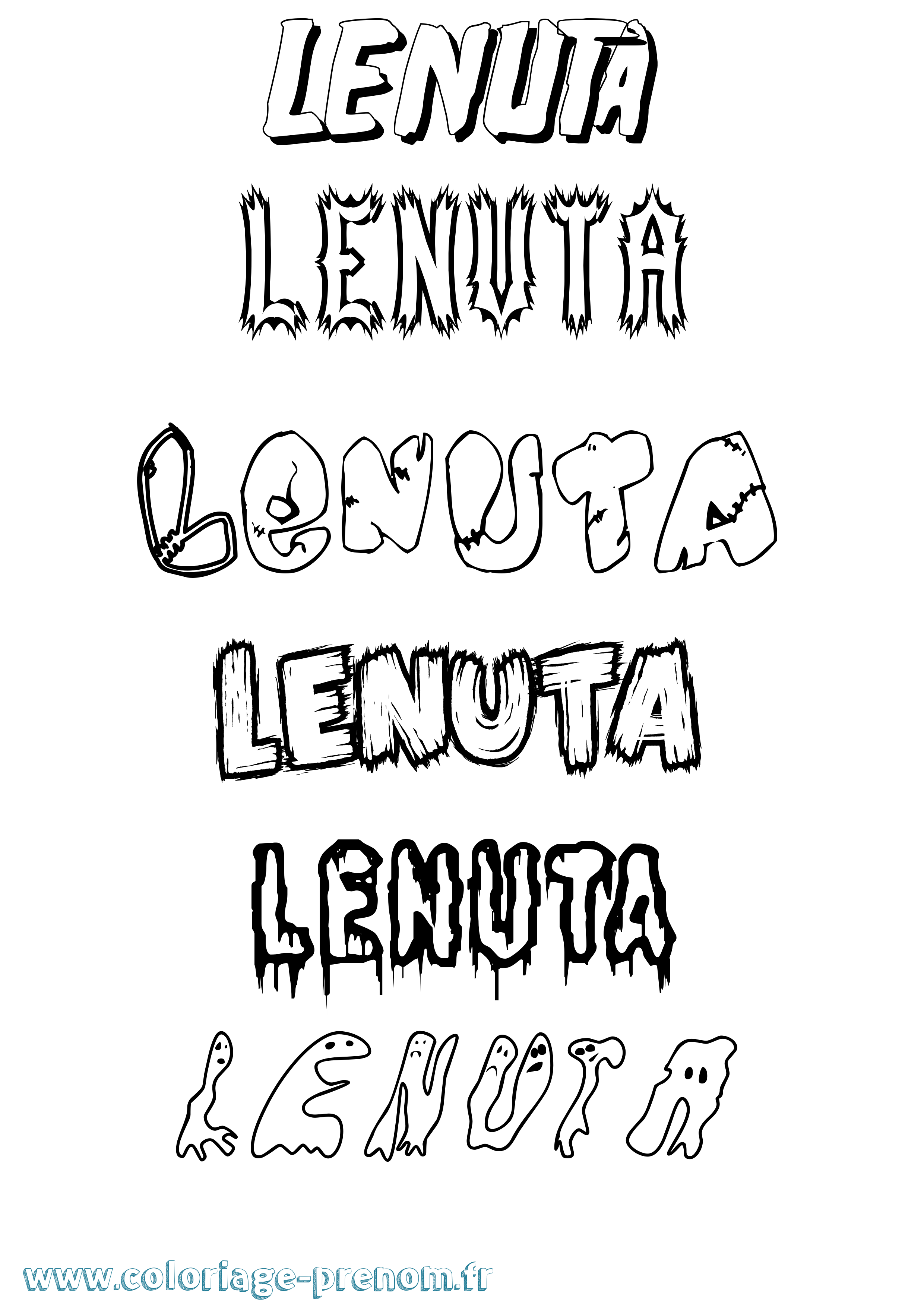 Coloriage Lenuta Frisson Coloriage prénom Lenuta Frisson