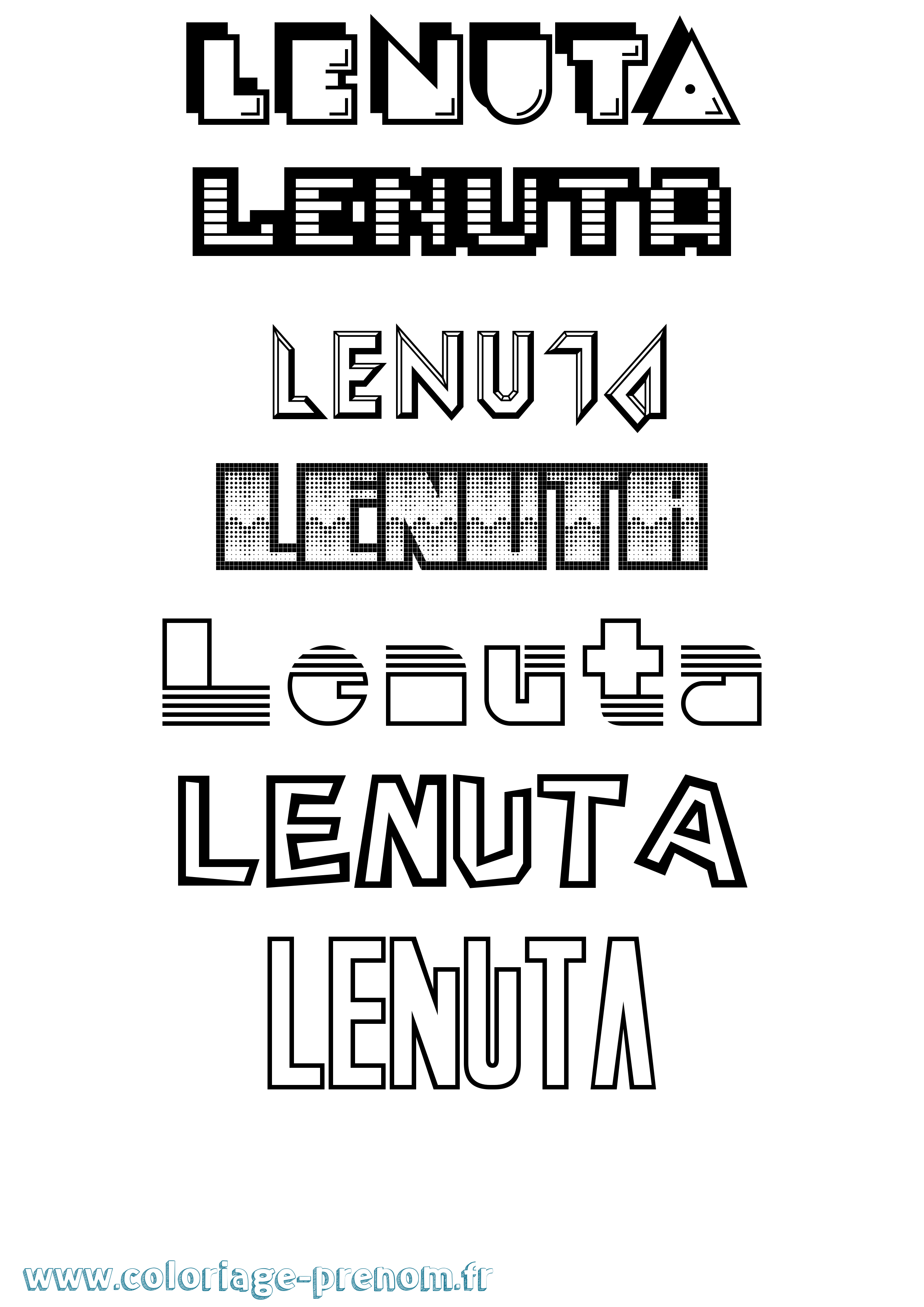 Coloriage Lenuta Jeux Vidéos Coloriage prénom Lenuta Jeux Vidéos