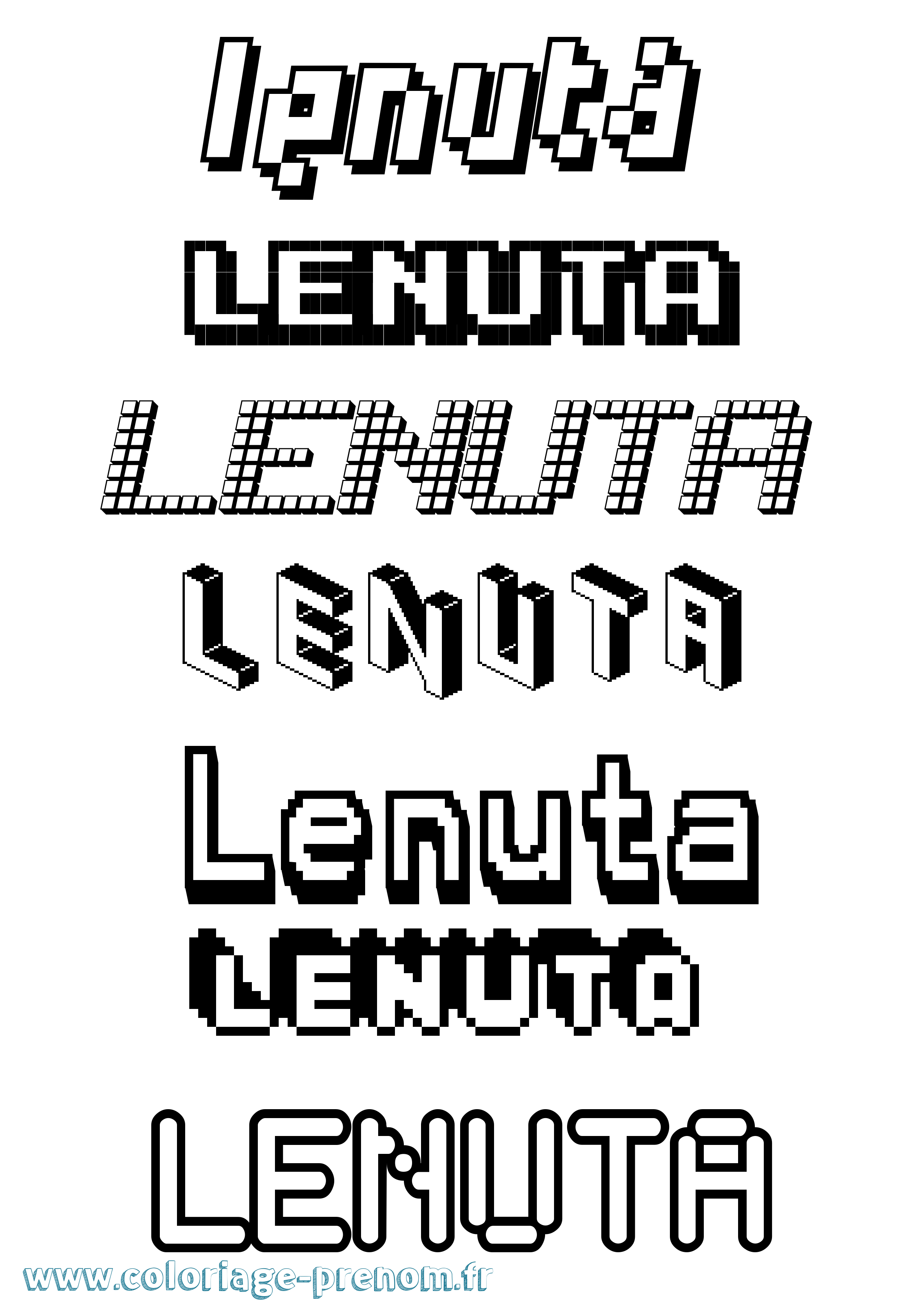 Coloriage Lenuta Pixel Coloriage prénom Lenuta Pixel