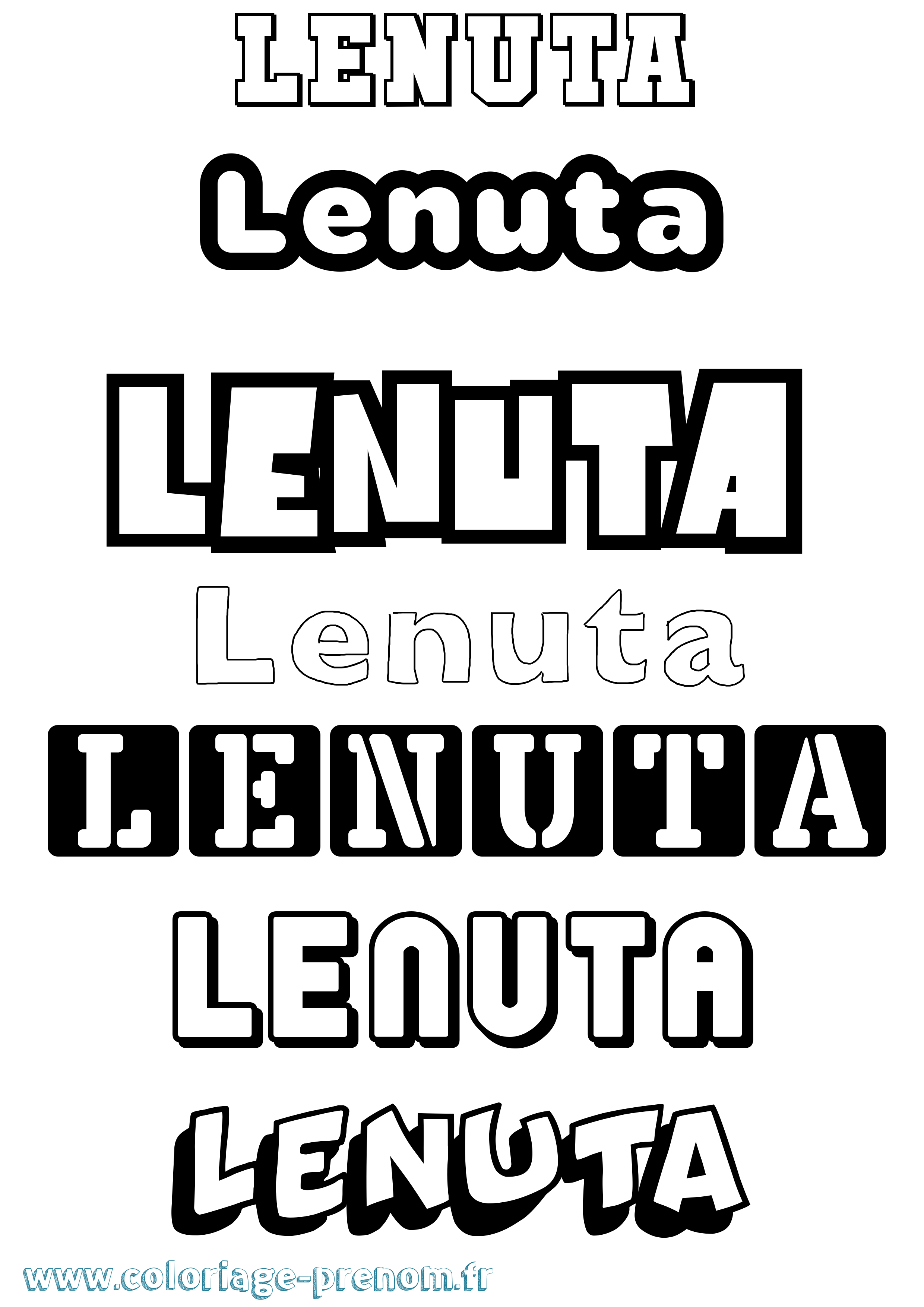 Coloriage Lenuta Simple Coloriage prénom Lenuta Simple