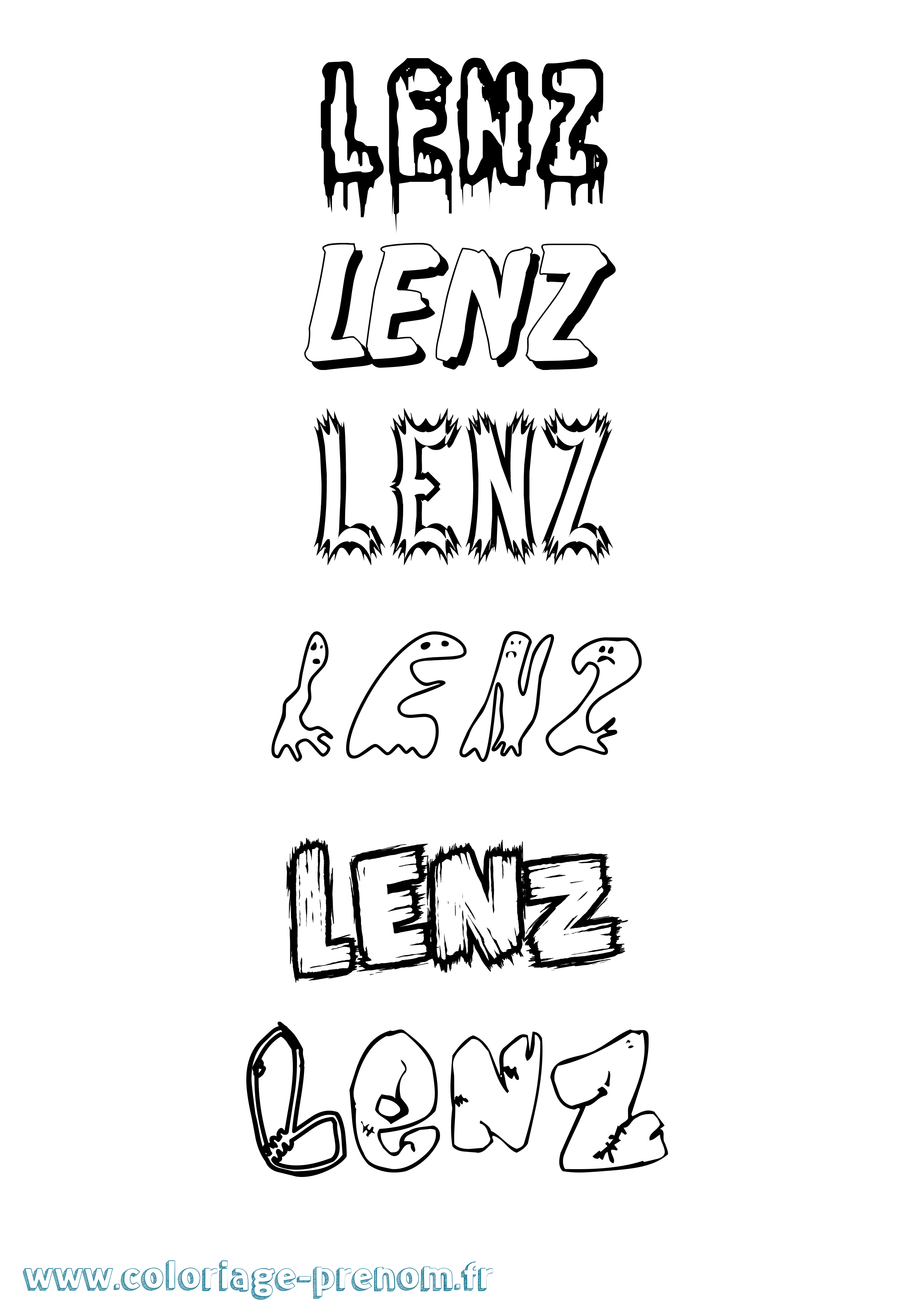 Coloriage Lenz Frisson Coloriage prénom Lenz Frisson