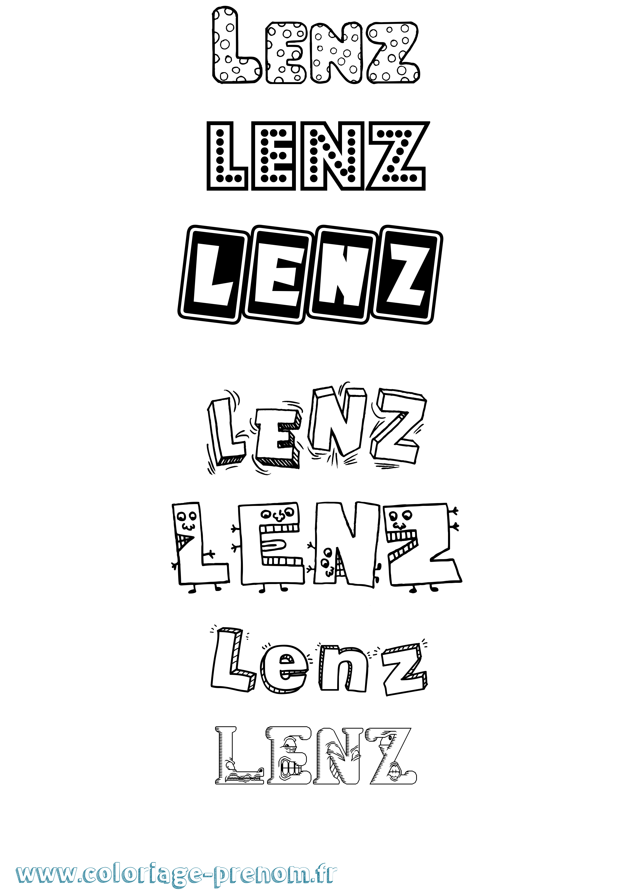 Coloriage Lenz Fun Coloriage prénom Lenz Fun