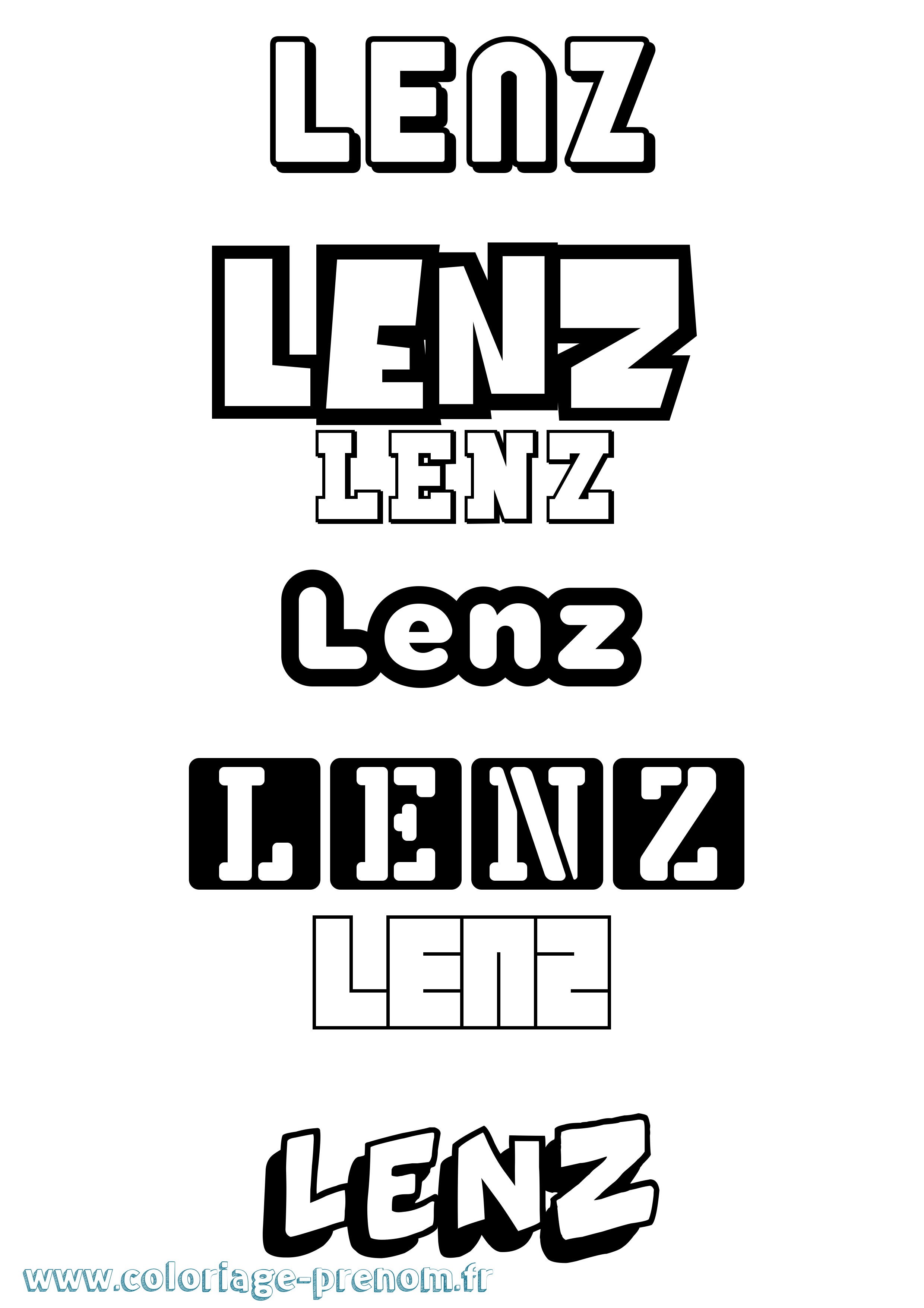 Coloriage Lenz Simple Coloriage prénom Lenz Simple
