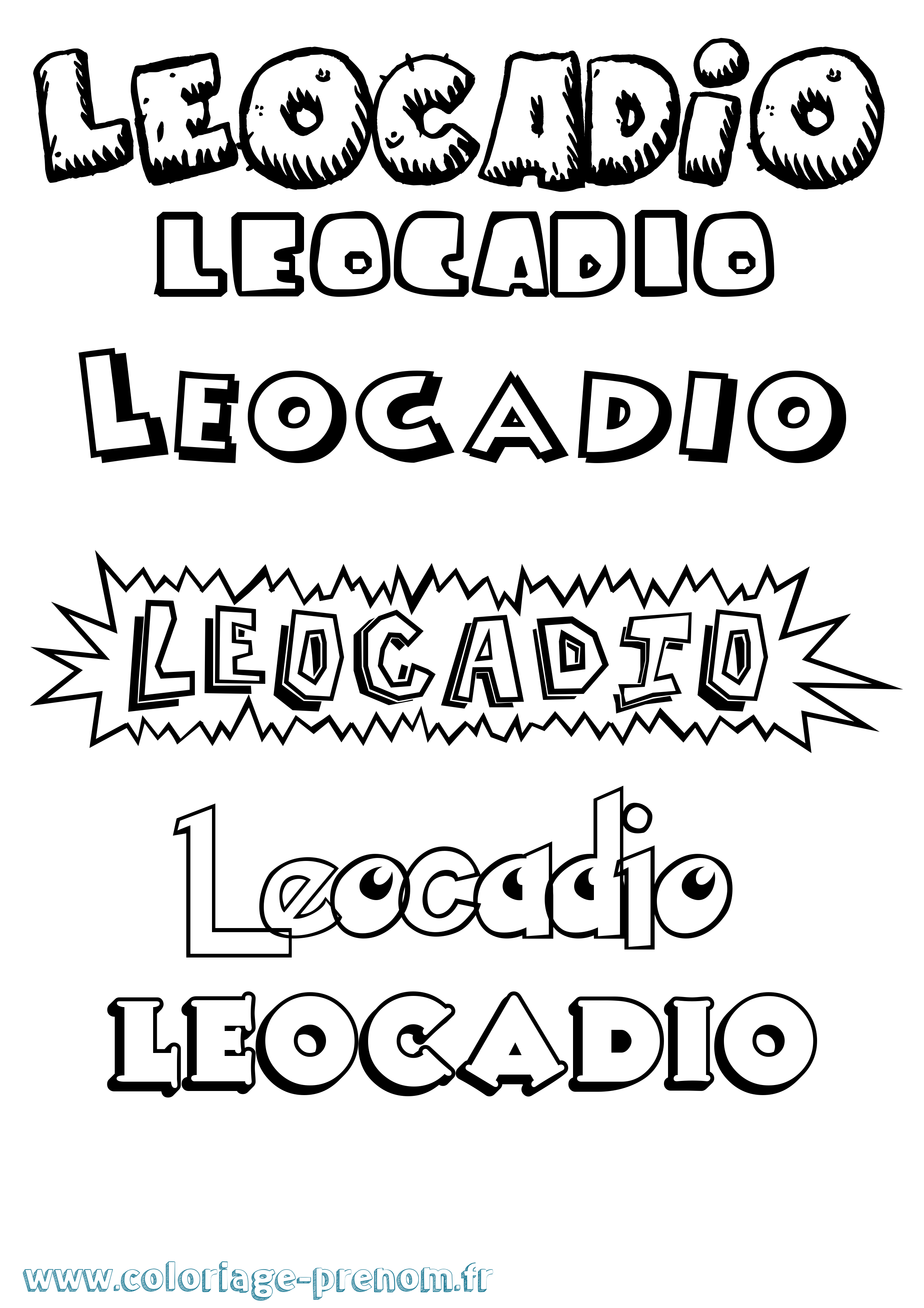 Coloriage Leocadio Dessin Animé Coloriage prénom Leocadio Dessin Animé