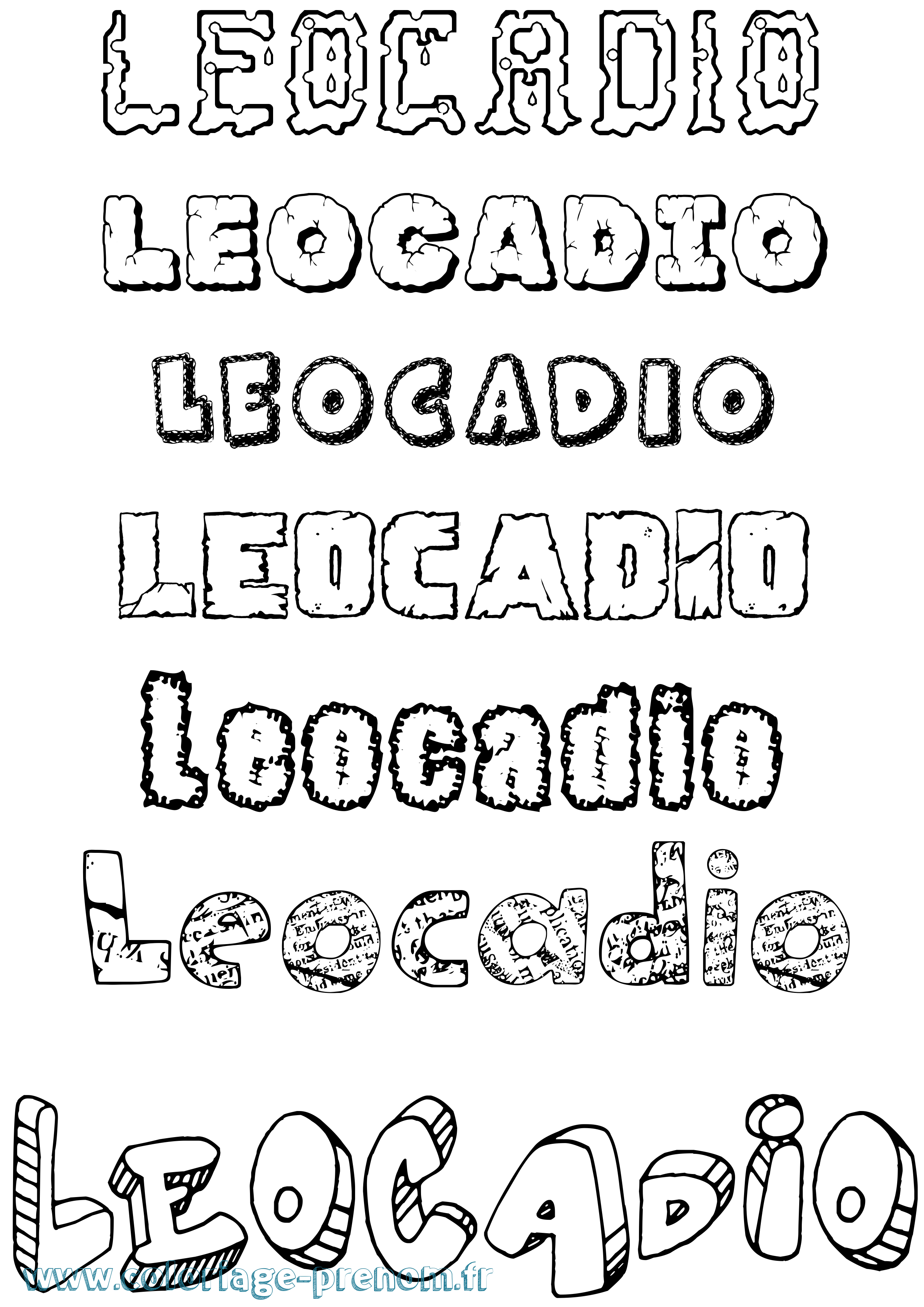 Coloriage Leocadio Destructuré Coloriage prénom Leocadio Destructuré