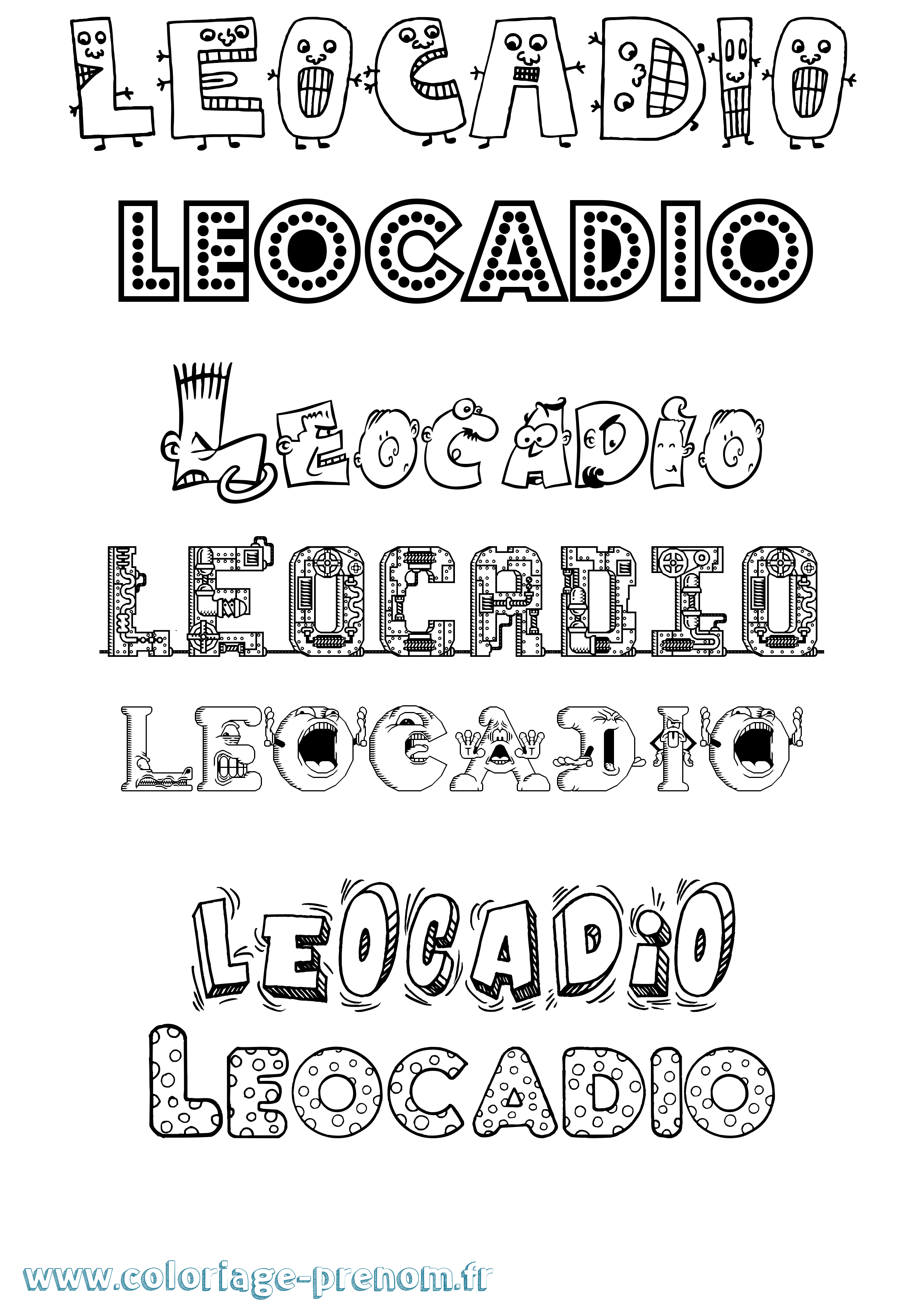 Coloriage Leocadio Fun Coloriage prénom Leocadio Fun