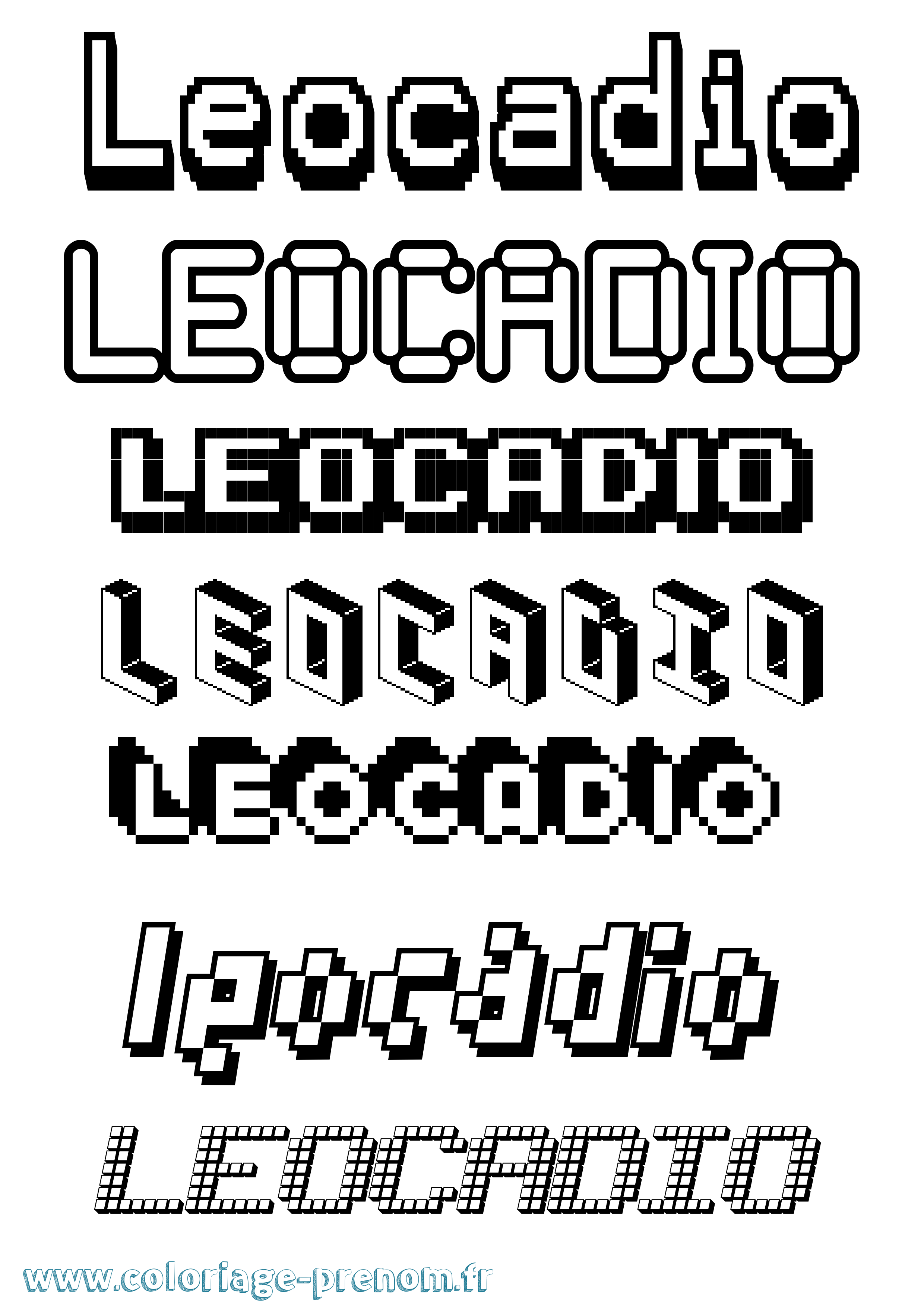 Coloriage Leocadio Pixel Coloriage prénom Leocadio Pixel