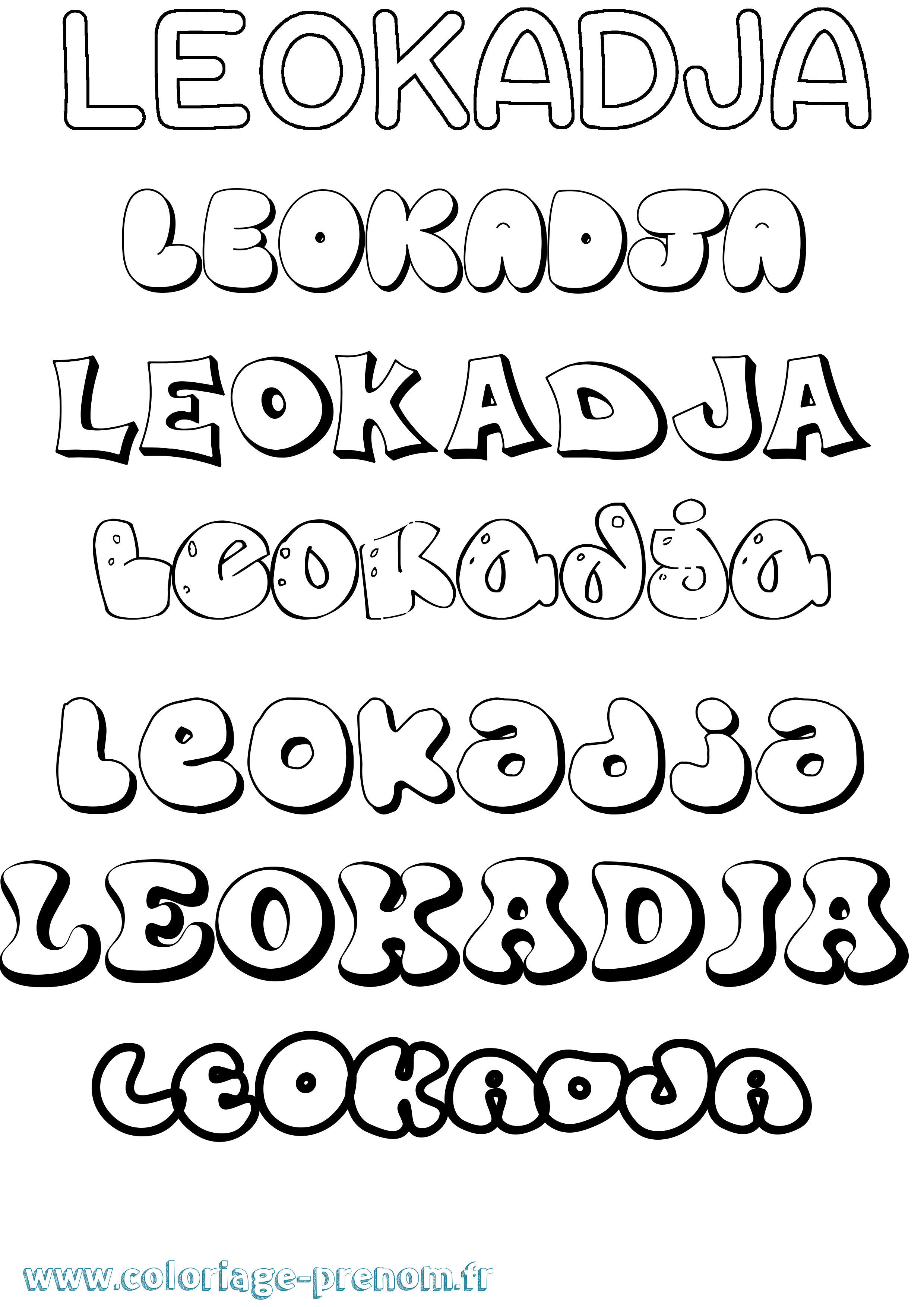 Coloriage Leokadja Bubble Coloriage prénom Leokadja Bubble