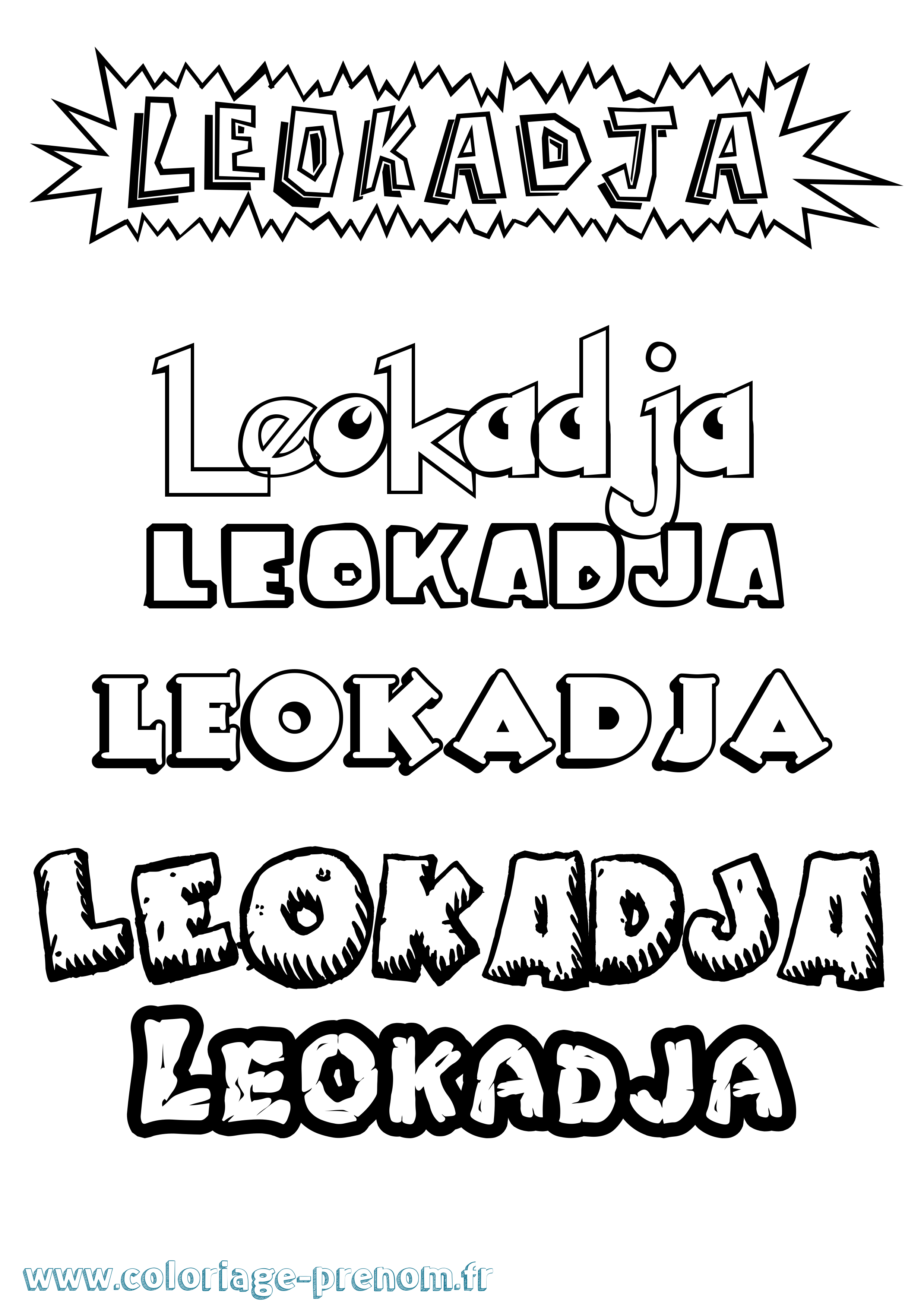 Coloriage Leokadja Dessin Animé Coloriage prénom Leokadja Dessin Animé