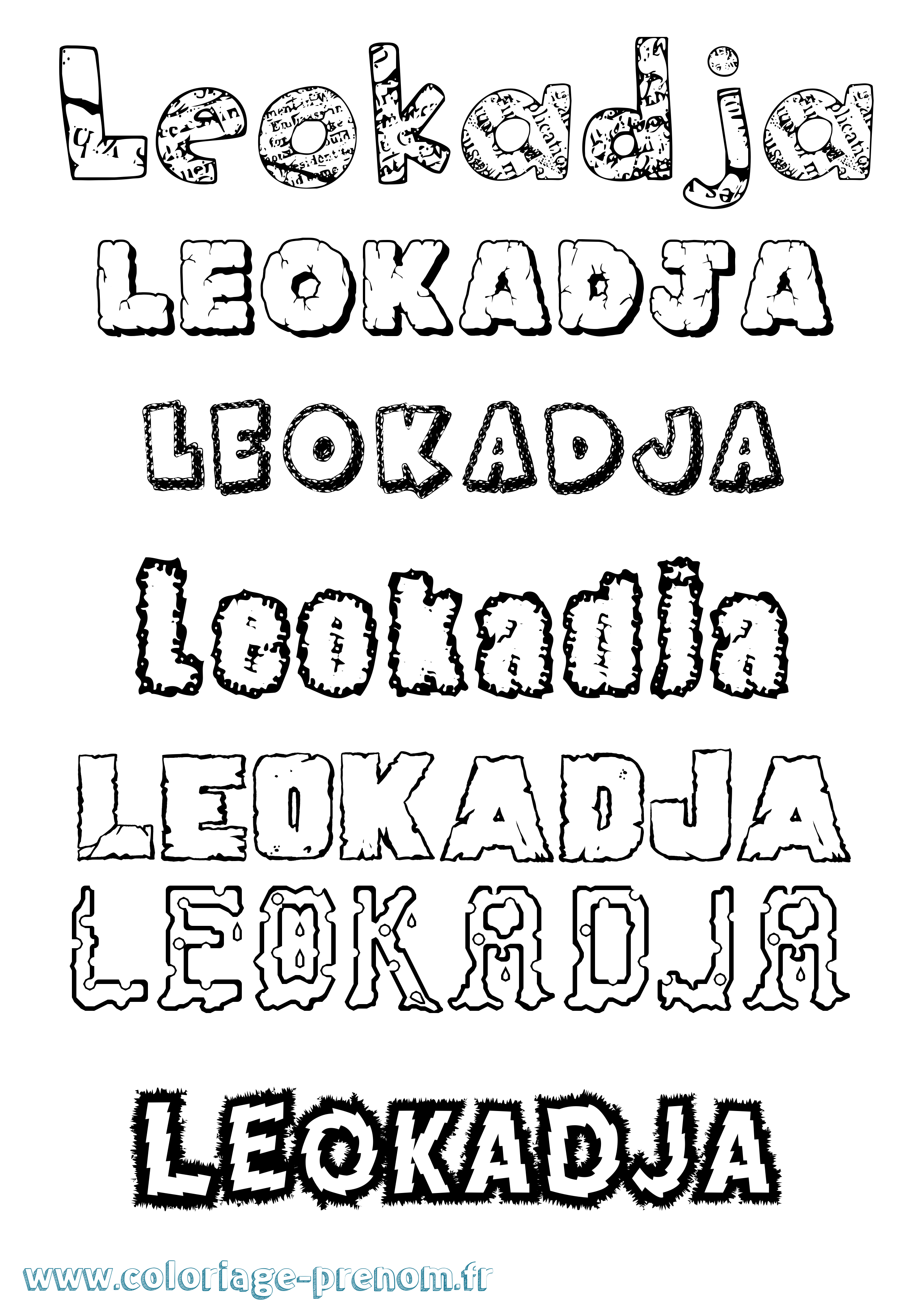 Coloriage Leokadja Destructuré Coloriage prénom Leokadja Destructuré