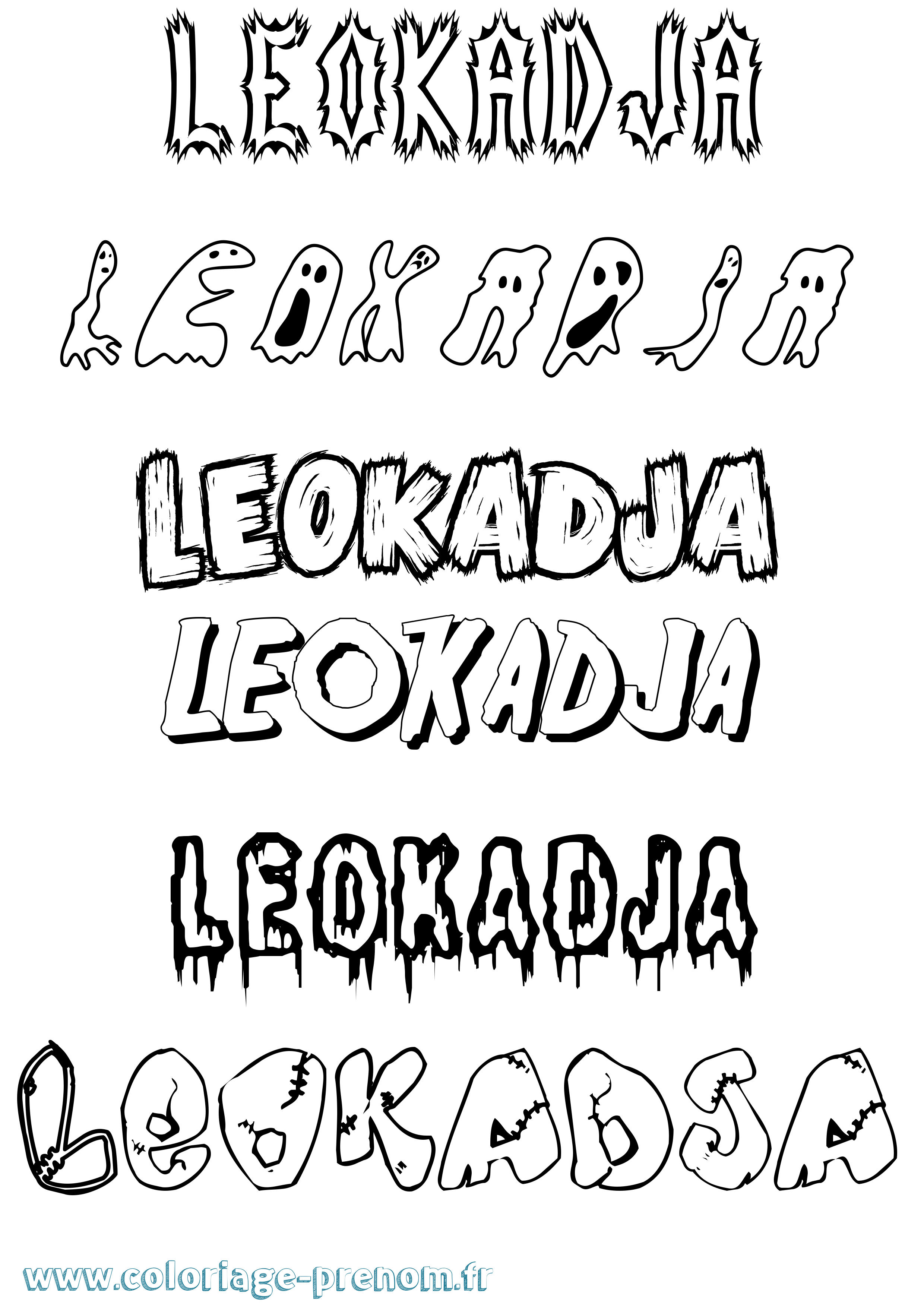 Coloriage Leokadja Frisson Coloriage prénom Leokadja Frisson