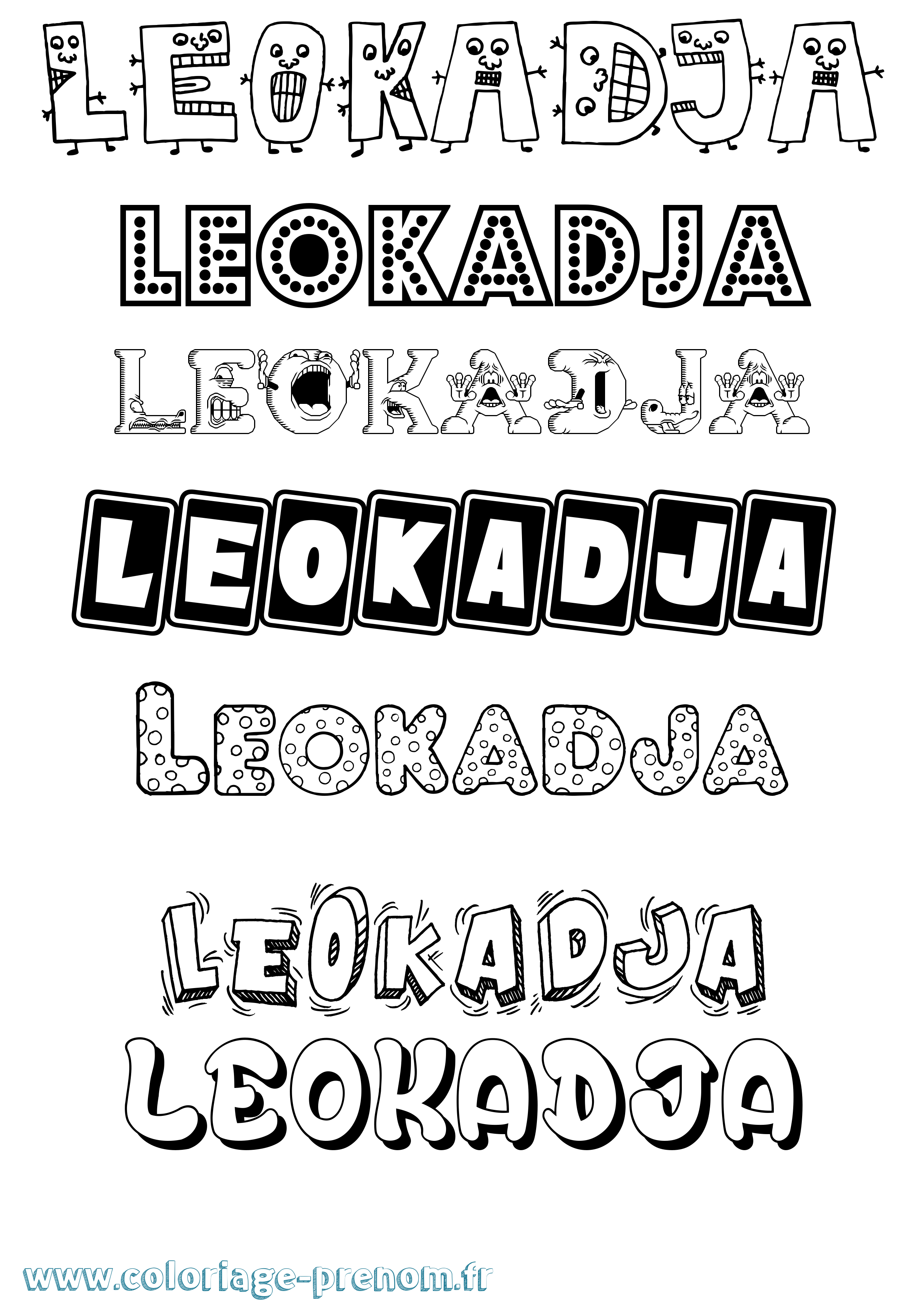 Coloriage Leokadja Fun Coloriage prénom Leokadja Fun