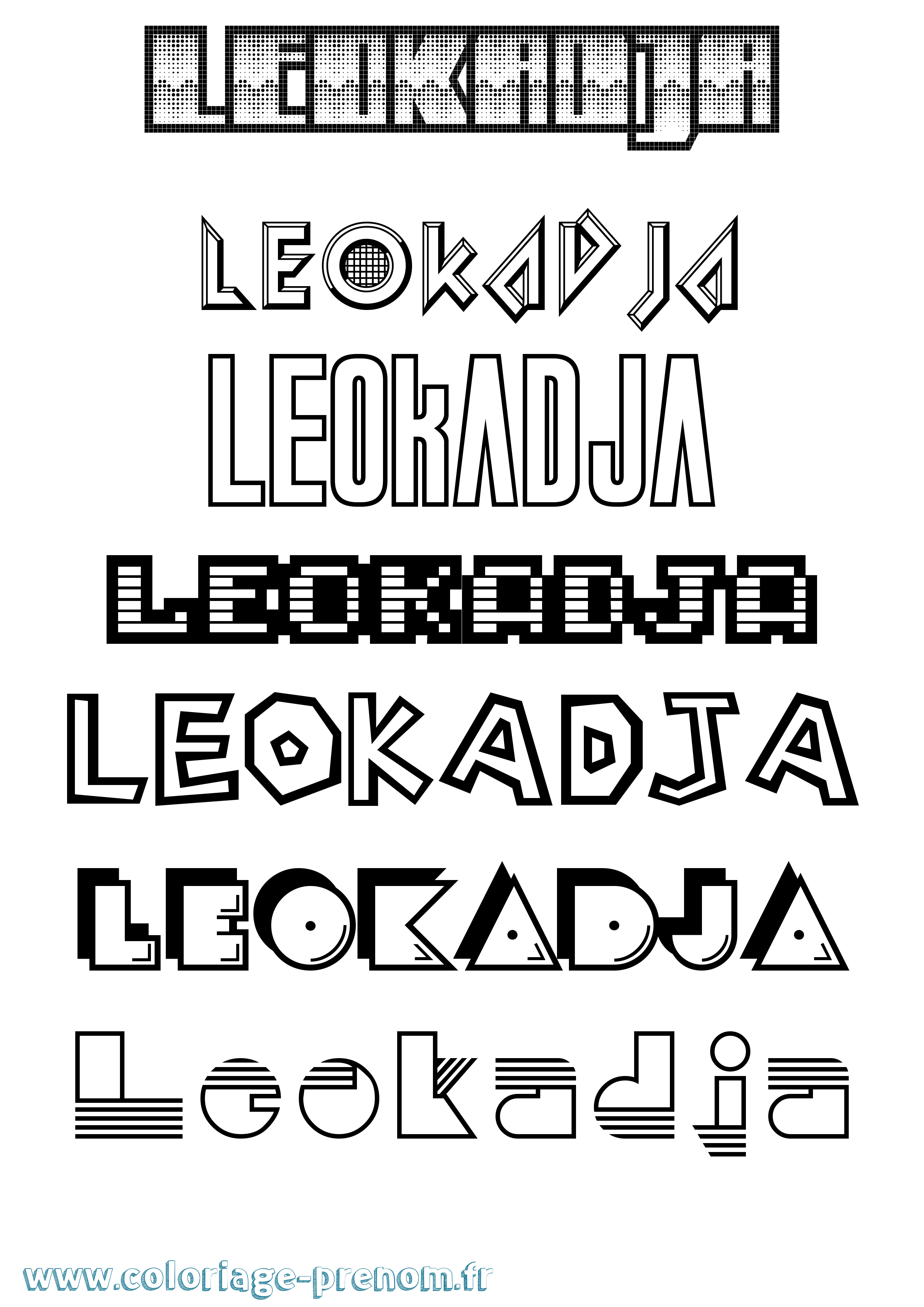 Coloriage Leokadja Jeux Vidéos Coloriage prénom Leokadja Jeux Vidéos