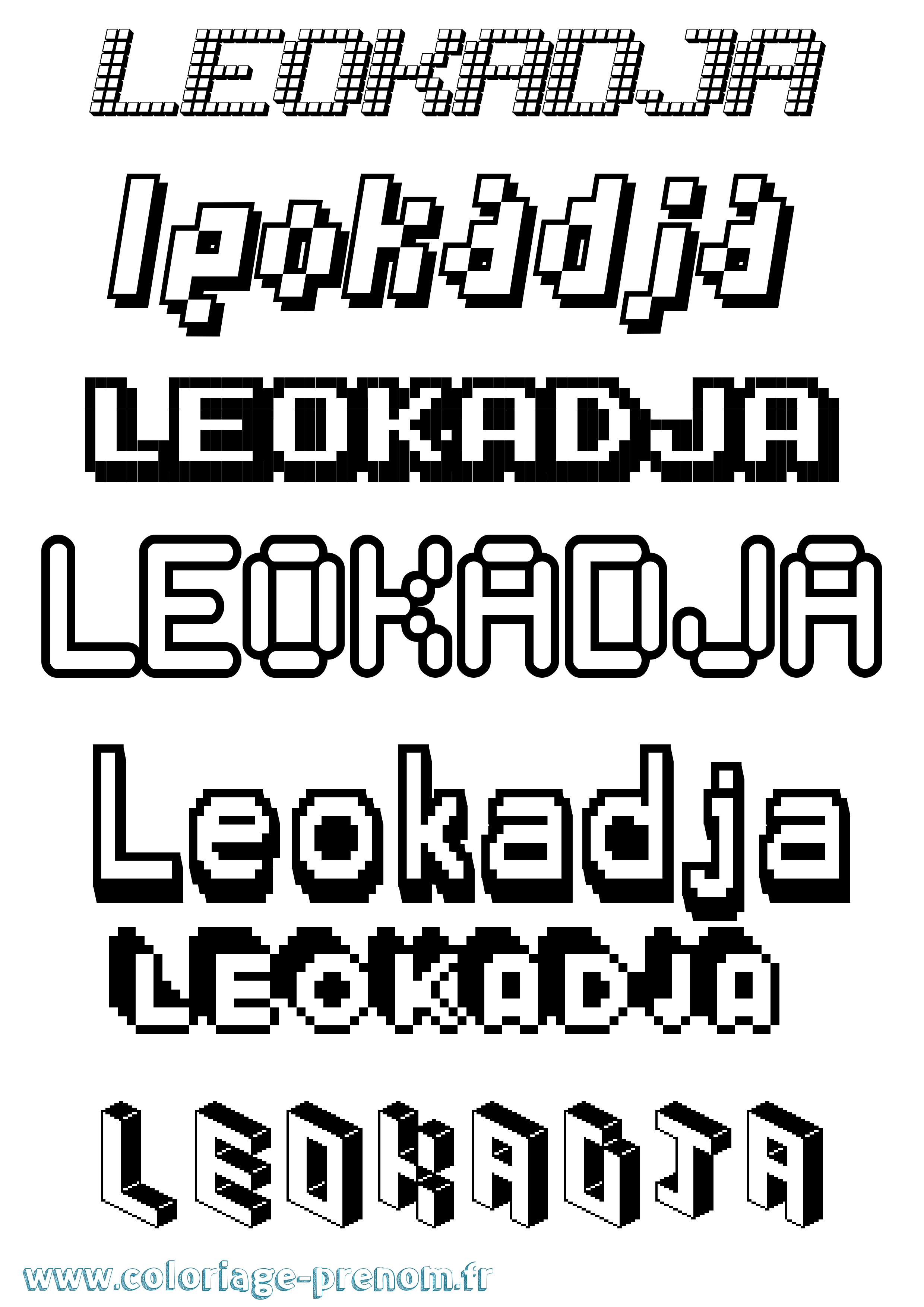 Coloriage Leokadja Pixel Coloriage prénom Leokadja Pixel